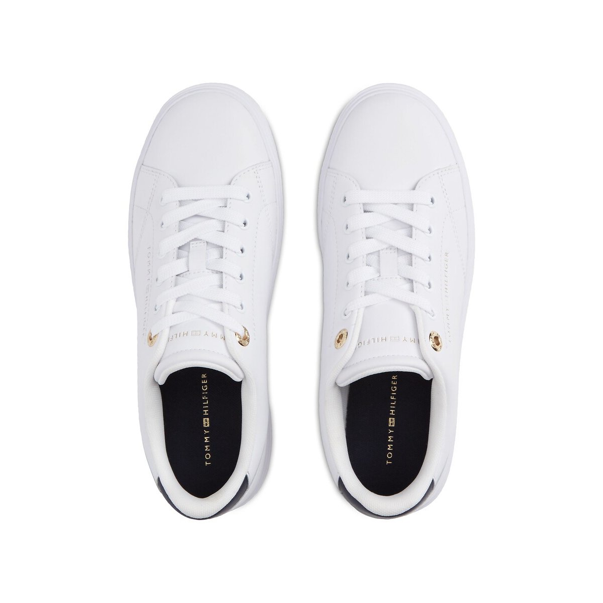Chic Leather Trainers white/black, TOMMY JEANS