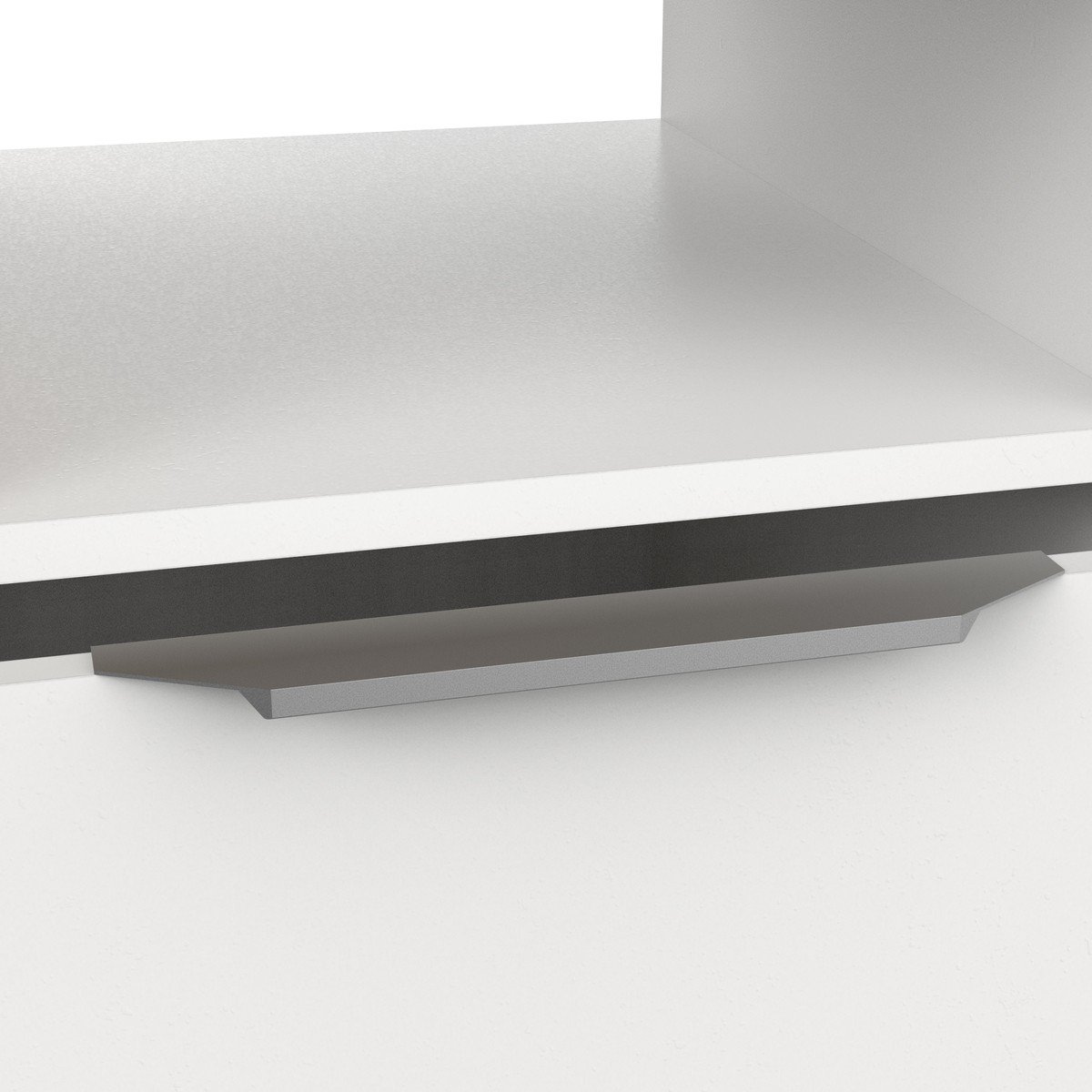 Bureau 1 porte, 1 tiroir et 1 niche décor chêne et blanc mat H77,4 cm - ACCESS bois clair, CALICOSY