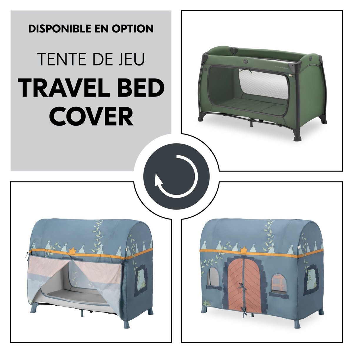Lit parapluie 3 en 1 Sleep N Play Center vert foncé, HAUCK