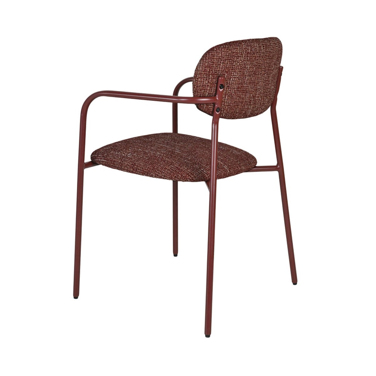 Lot de 2 fauteuils de table en tissu pieds métal- ANATOLE bordeaux, DRAWER