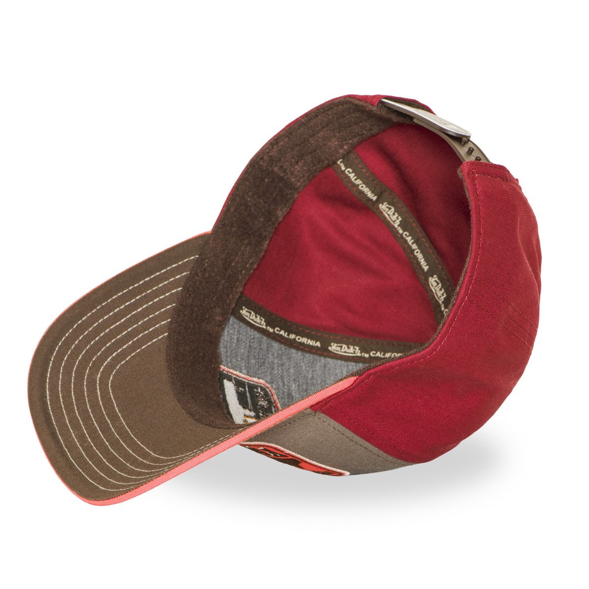 Casquette baseball S-CURVED orange/bordeaux/taupe, VON DUTCH