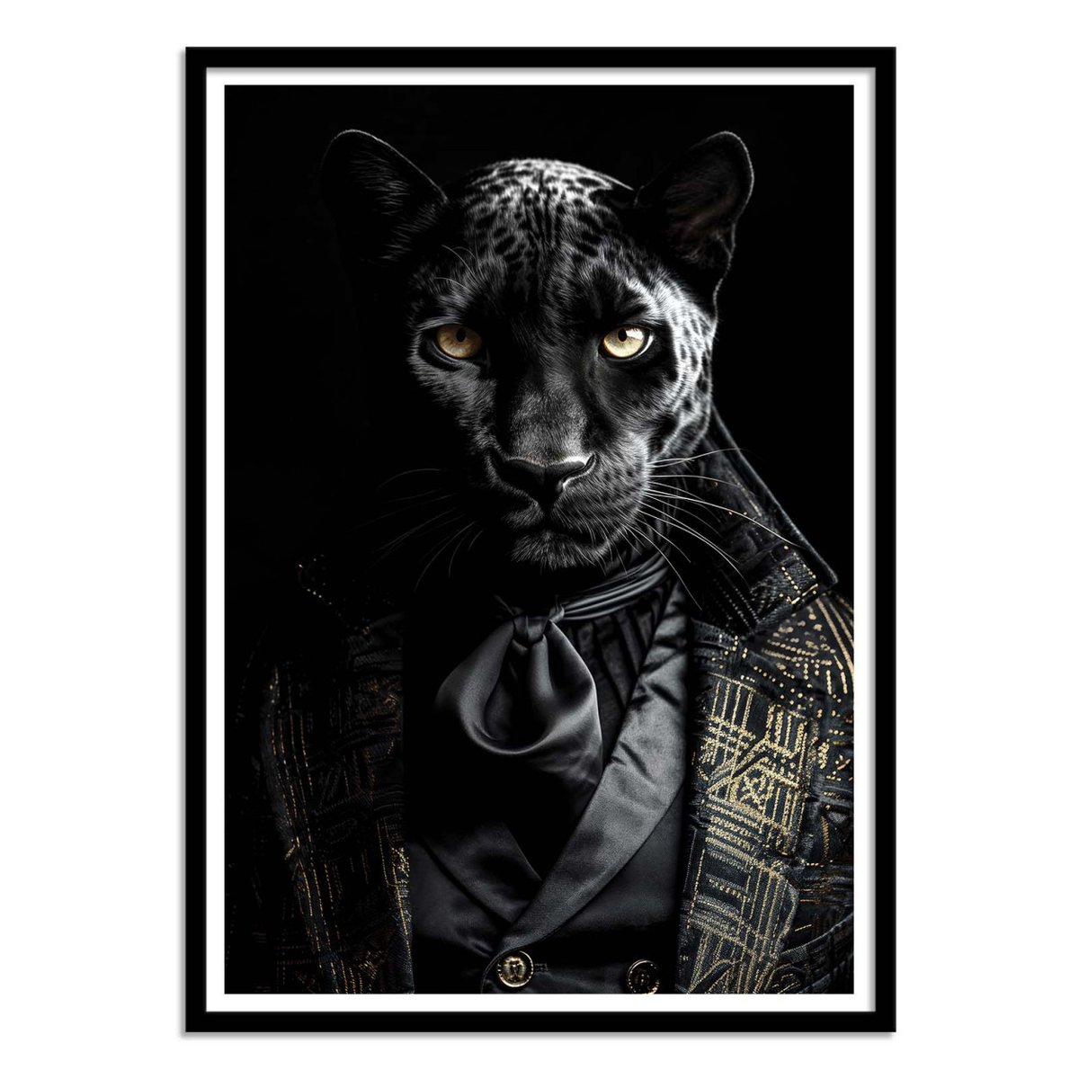 Affiche d'art - Black Panther Wild Suits - Philippe Hugonnard couleur unique, WALL EDITIONS