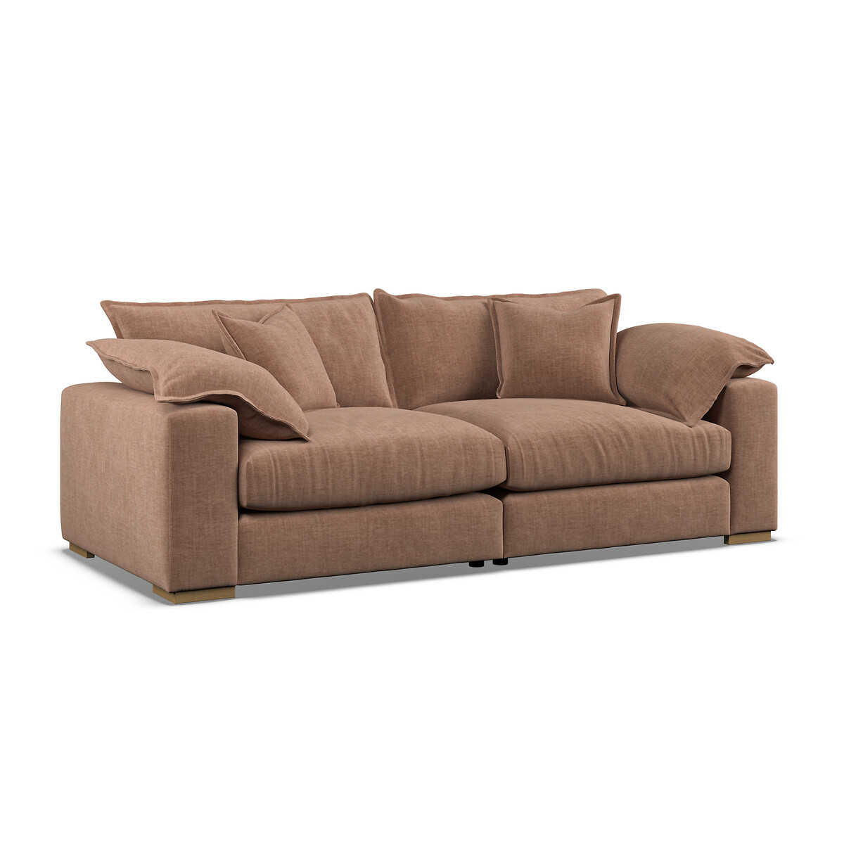 Camille Vintage Chenille 4 Seater Sofa with Oak Feet desert rose, ÉDITÉ