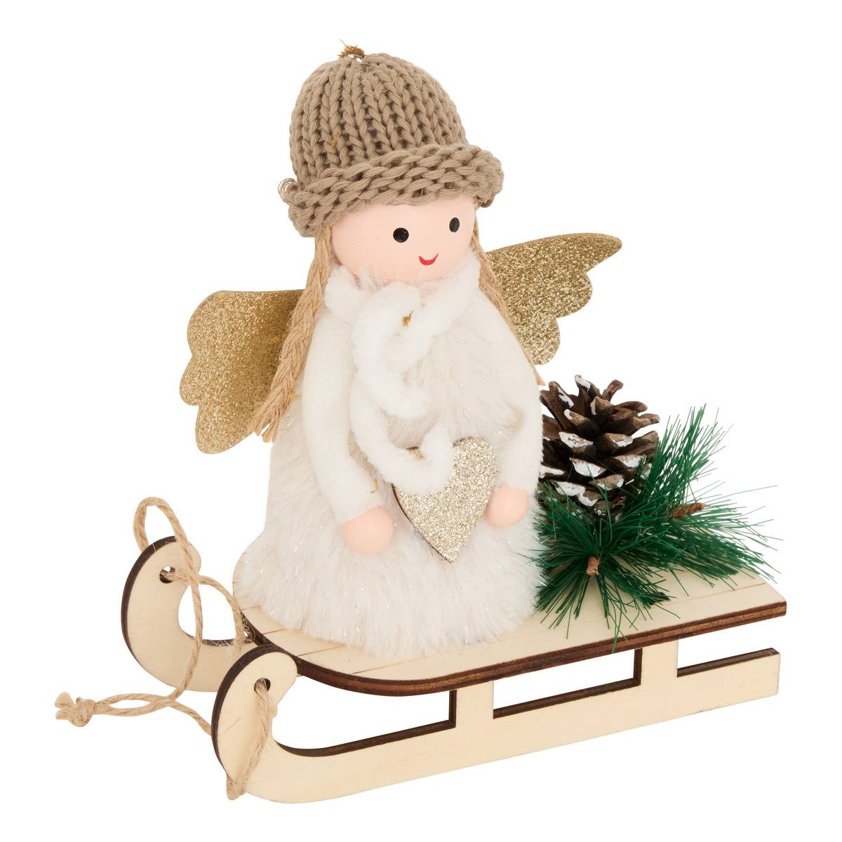 ANGE SUR LUGE VERT BLC H18 blanc, FEERIC LIGHTS & CHRISTMAS