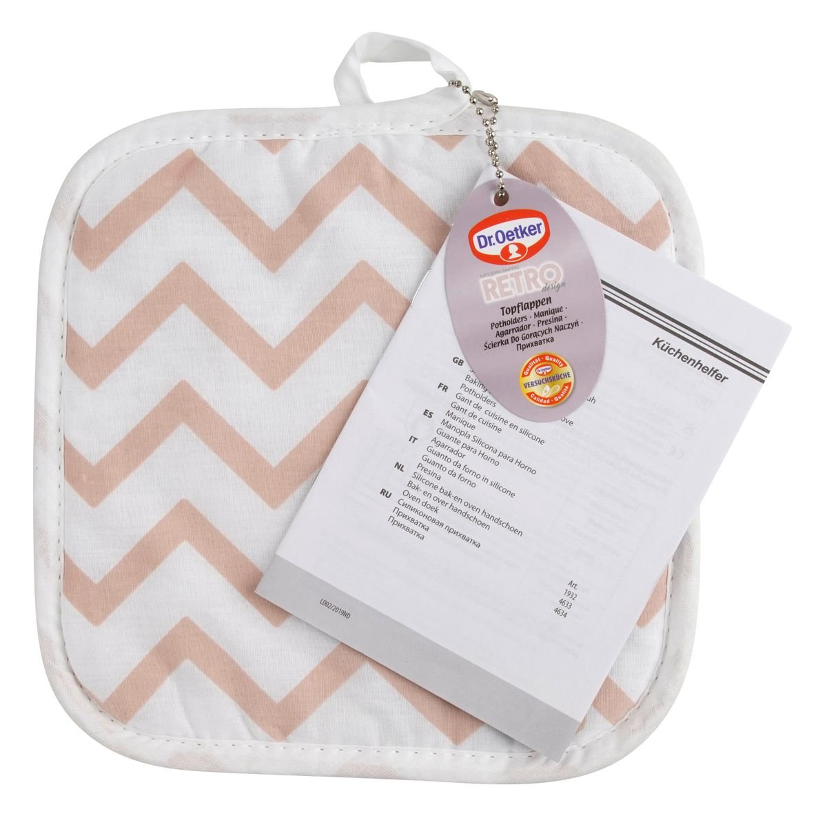 Lot de 2 maniques 20/ en coton avec 2 ustensiles BAKER EDITION rose, DR OETKER