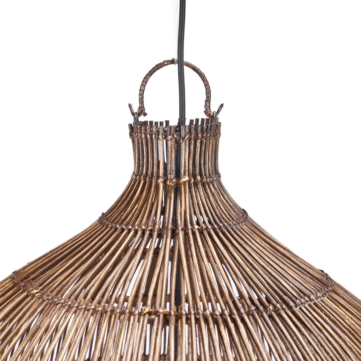 Suspension en bambou WOVEN BELL marron foncé, BAZAR BIZAR