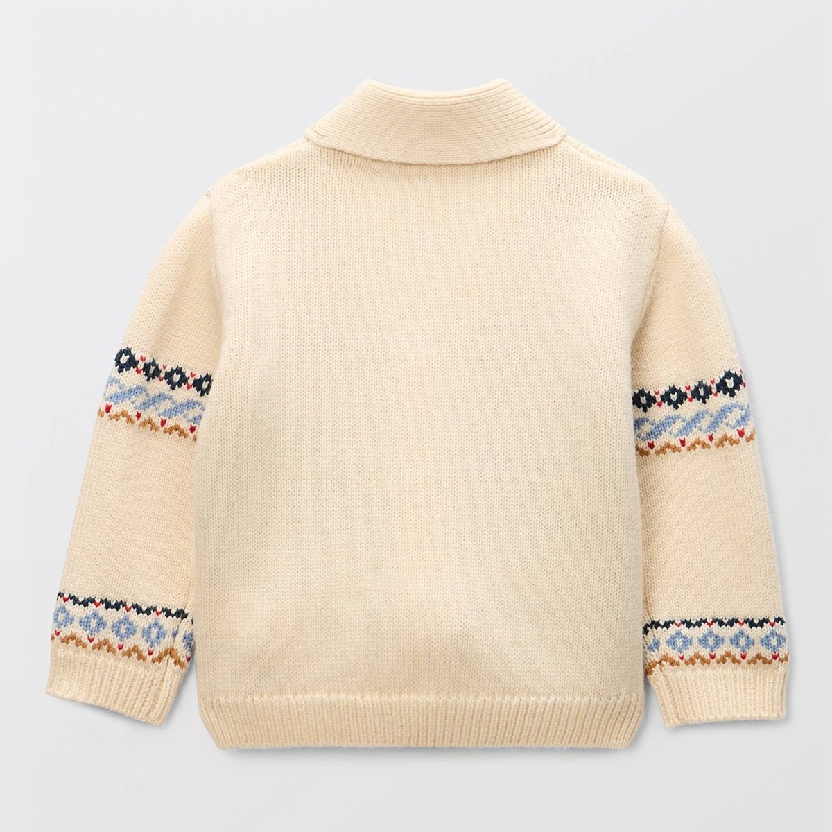 Cardigan tricot col teddy imprimé white cap, BOUT'CHOU