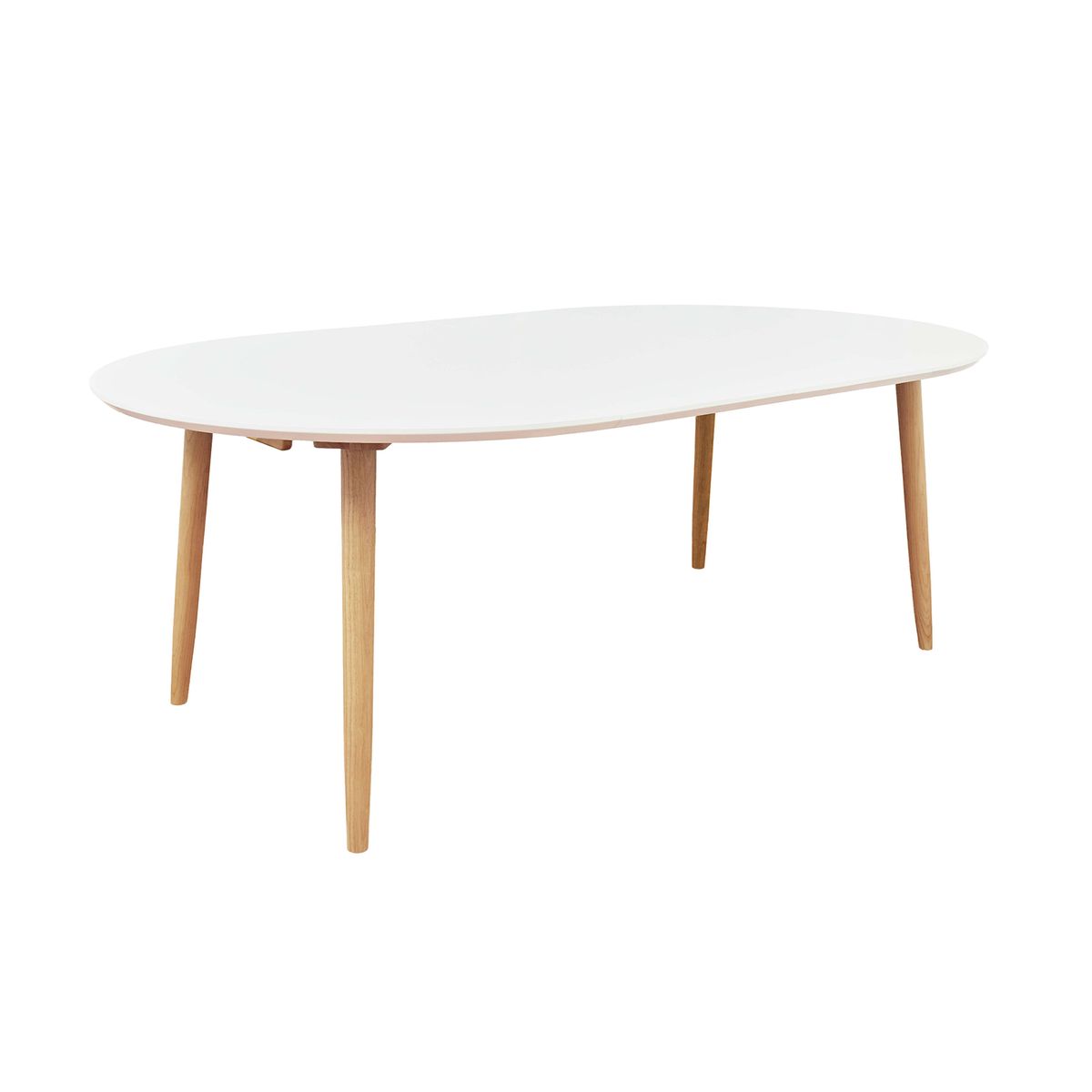 Table repas 100-180 cm  avec 2 allonges blanc, ZAGO