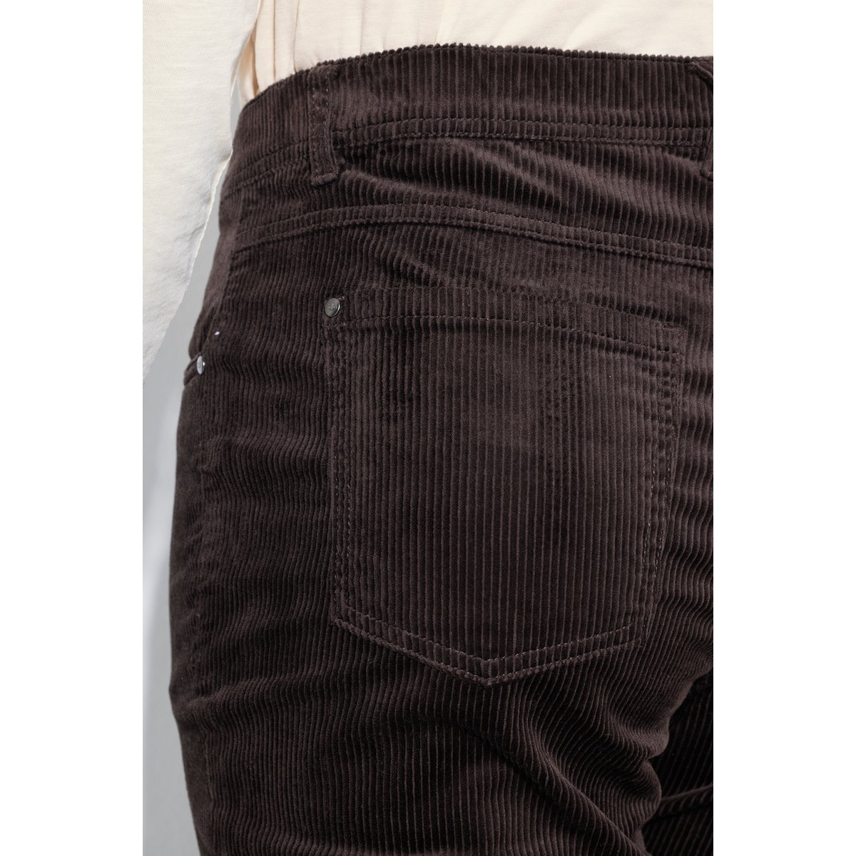 Pantalon en velours côtelé Marie noir marron, ULLA POPKEN