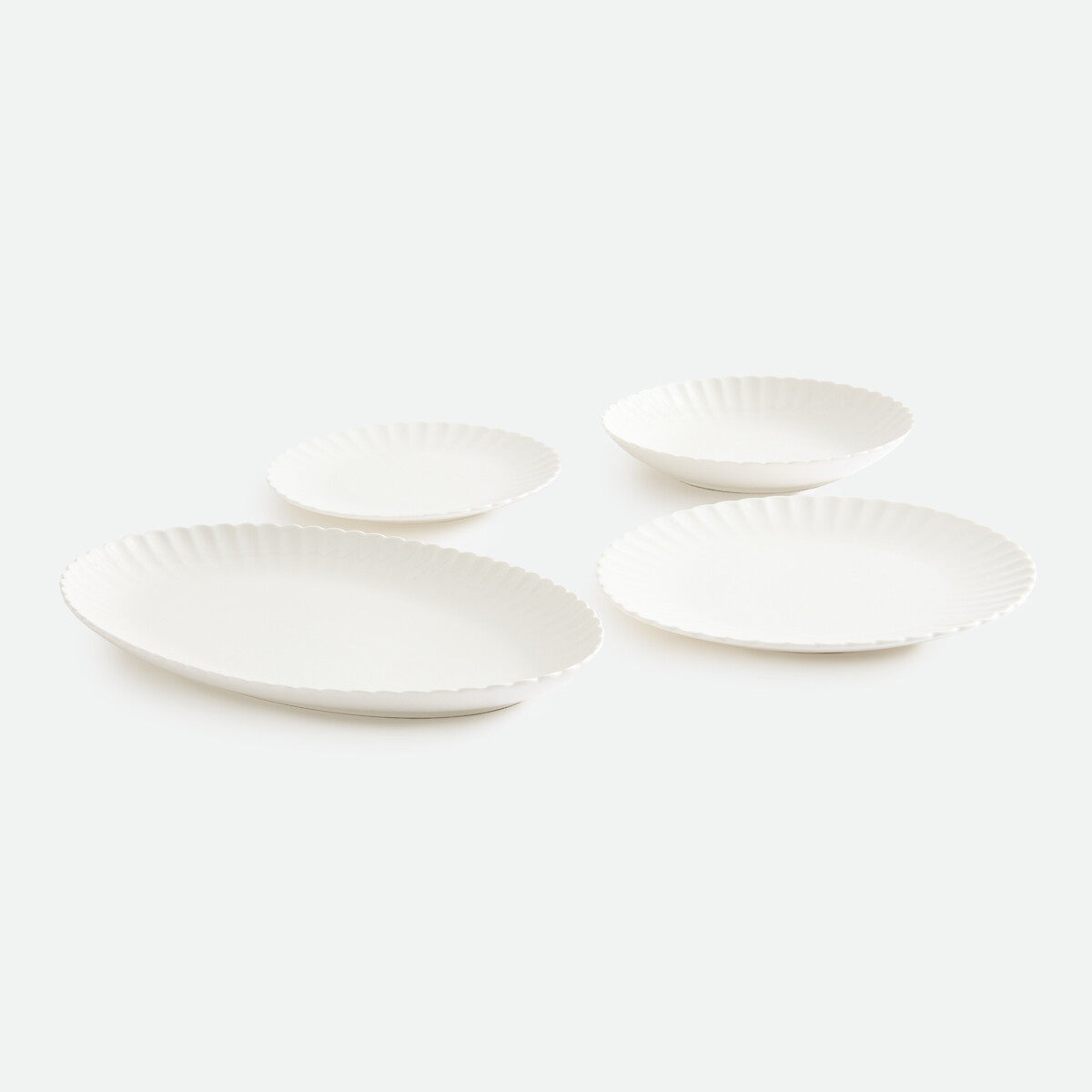 Lot de 6 assiettes à dessert, en porcelaine, YLAN blanc, LA REDOUTE INTERIEURS