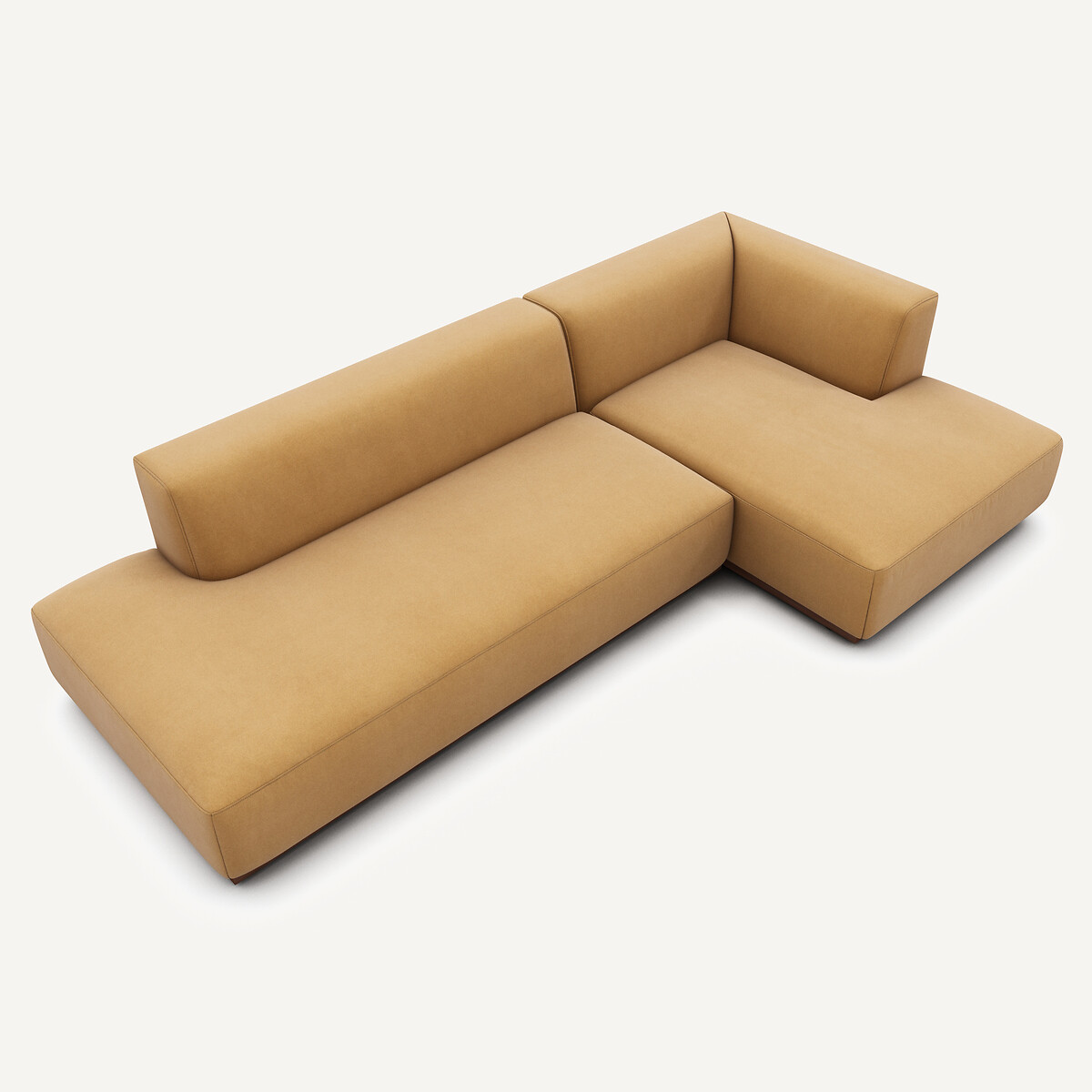 Canapé d'angle droit XL en velours de lin, JACOPO caramel, AM.PM