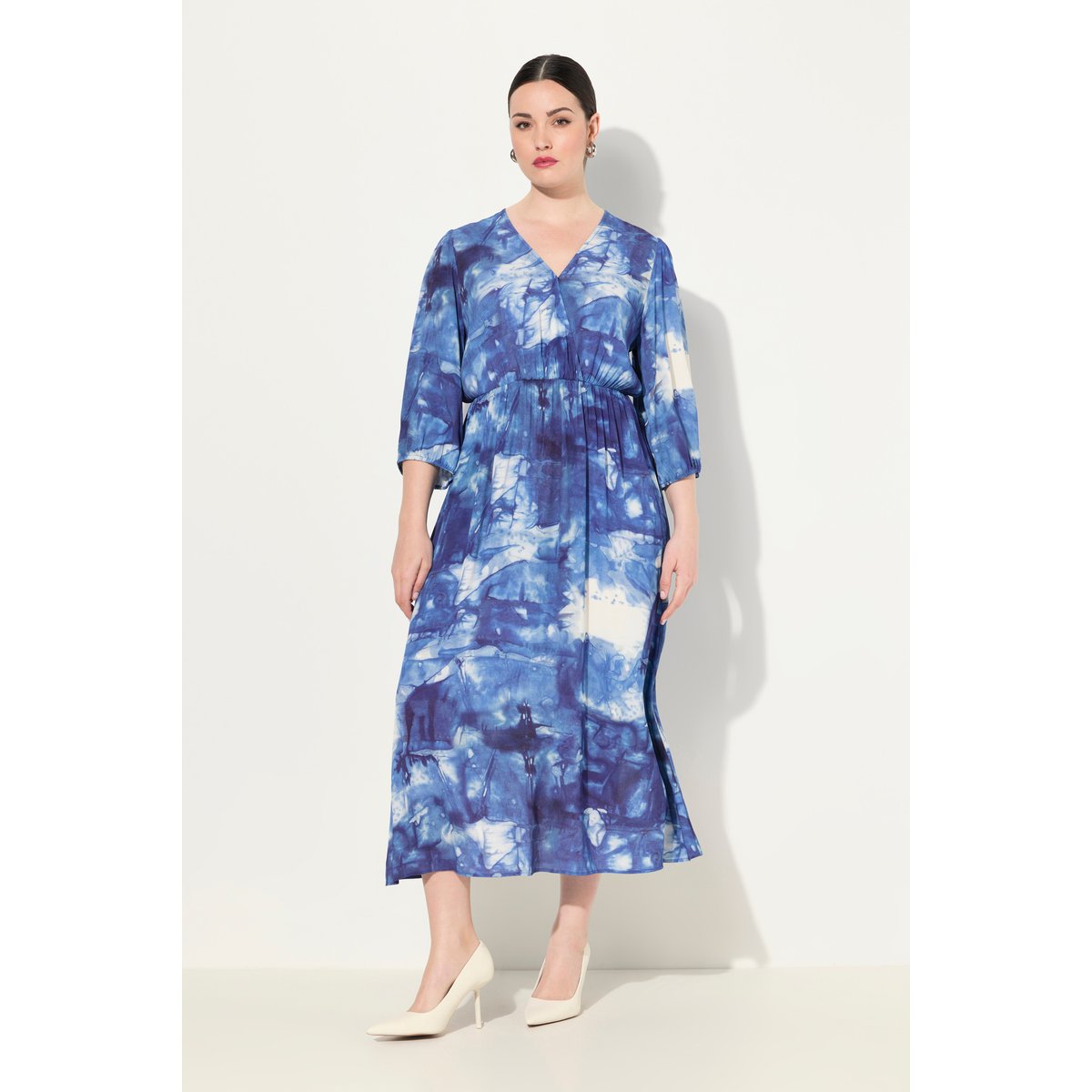 Robe maxi esprit cache-cœur marine, ULLA POPKEN