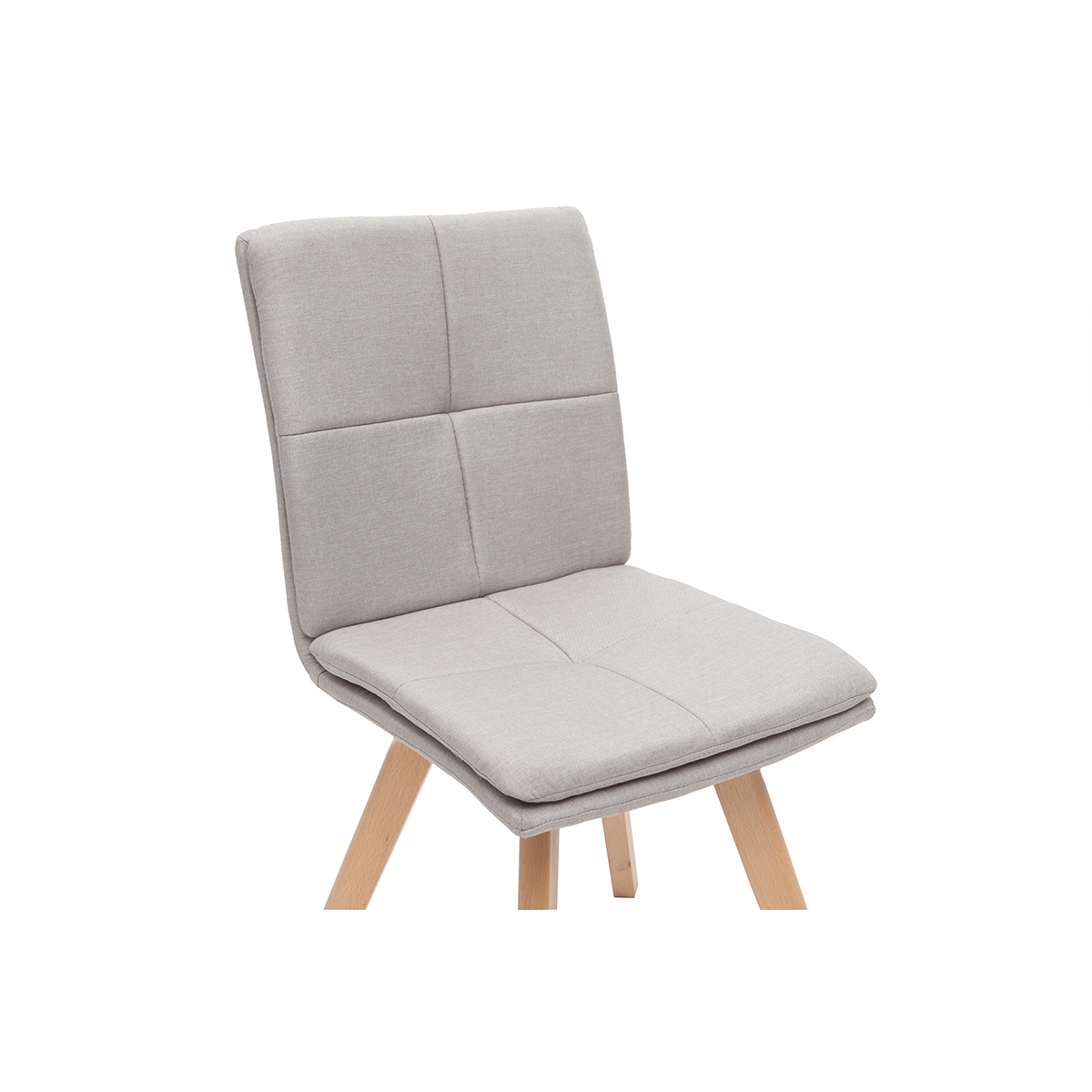 Chaises scandinaves en tissu et bois (lot de 2) THEA naturel, MILIBOO