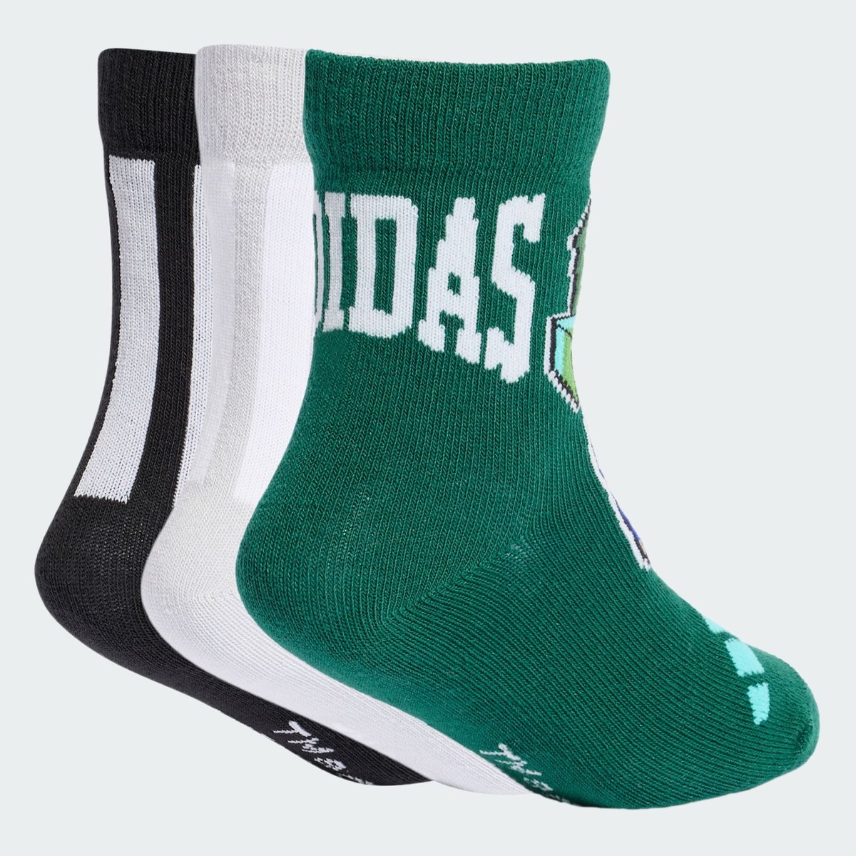 Chaussettes Adidas Minecraft Enfants (3 Paires) Chaussettes Adidas Minecraft Enfants (3 Paires) light solid grey / collegiate green / black, ADIDAS SPORTSWEAR