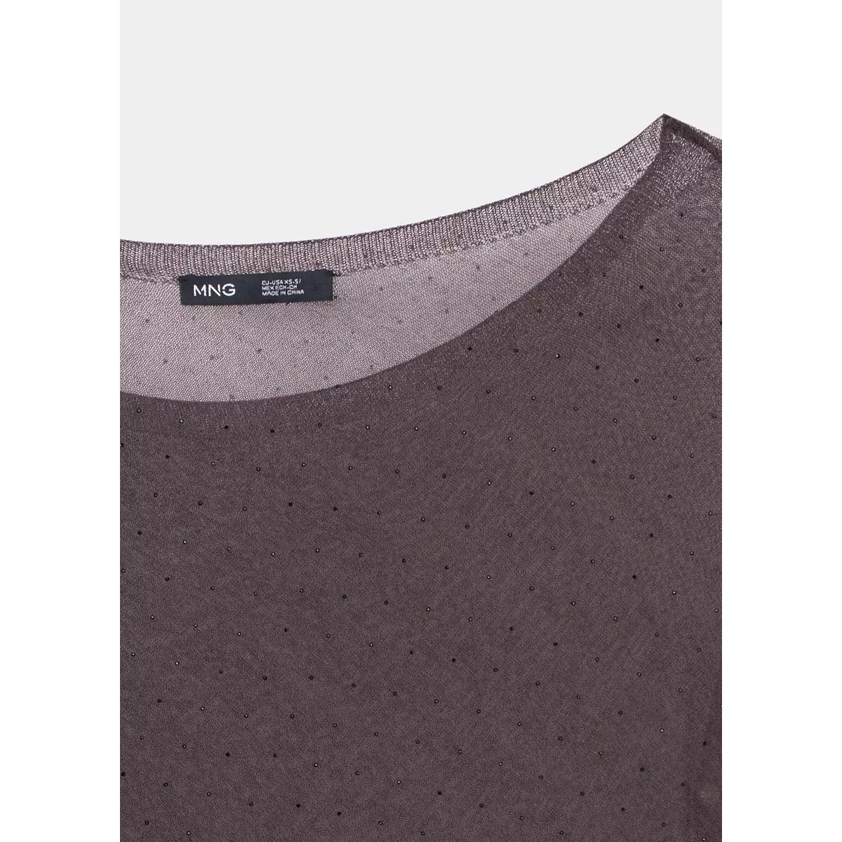 Cape asymétrique strass gris anthracite, MANGO