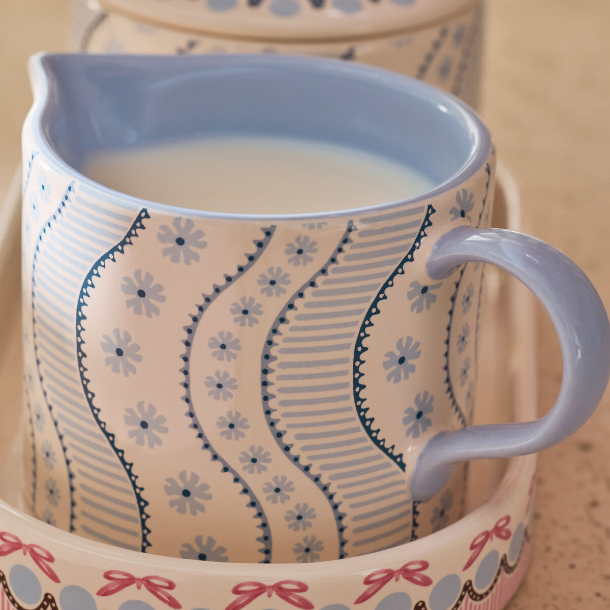 Spitalfields Silk Sugar & Milk Jug Set blue, CATH KIDSTON
