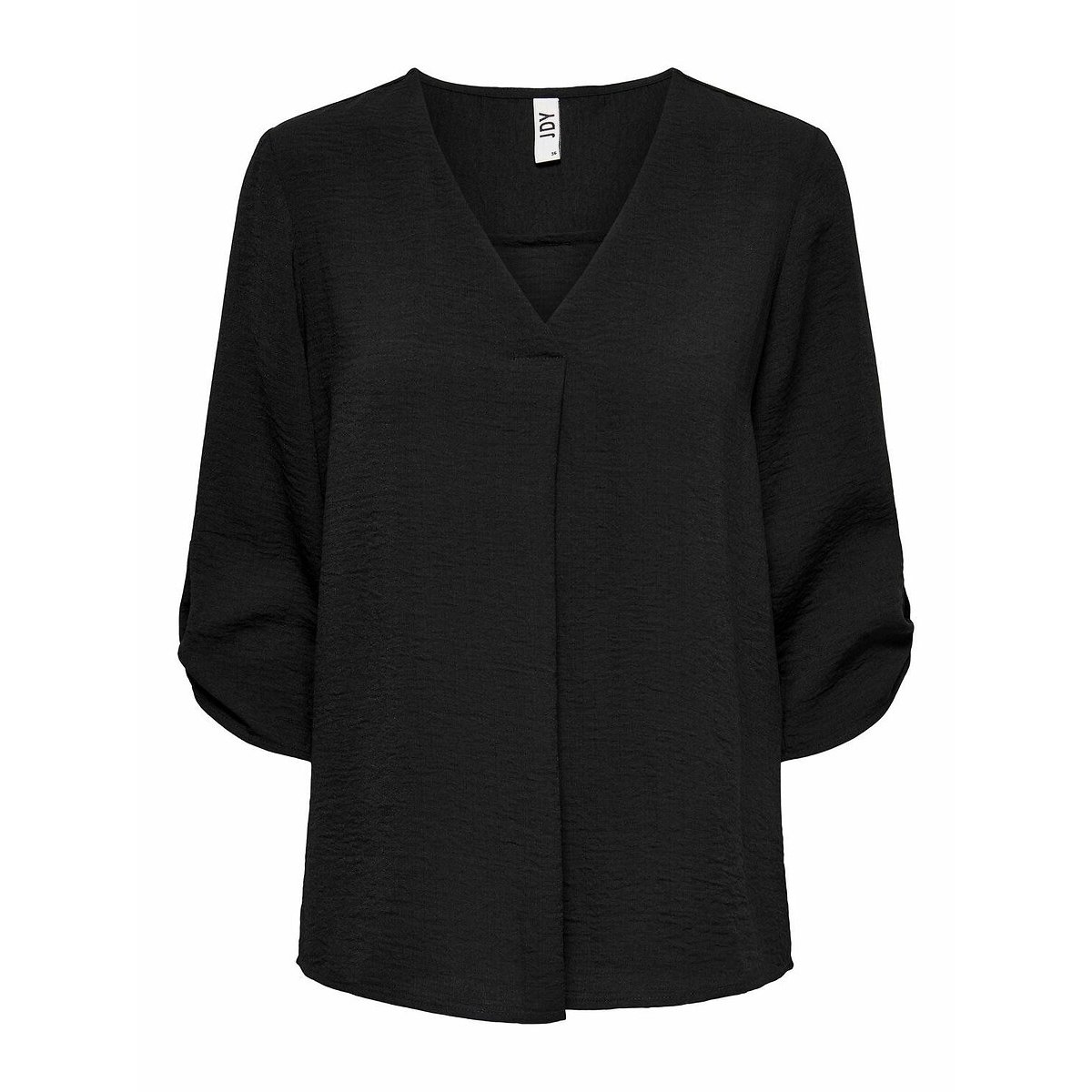 Blusa com mangas 3/4, decote em V preto , JDY