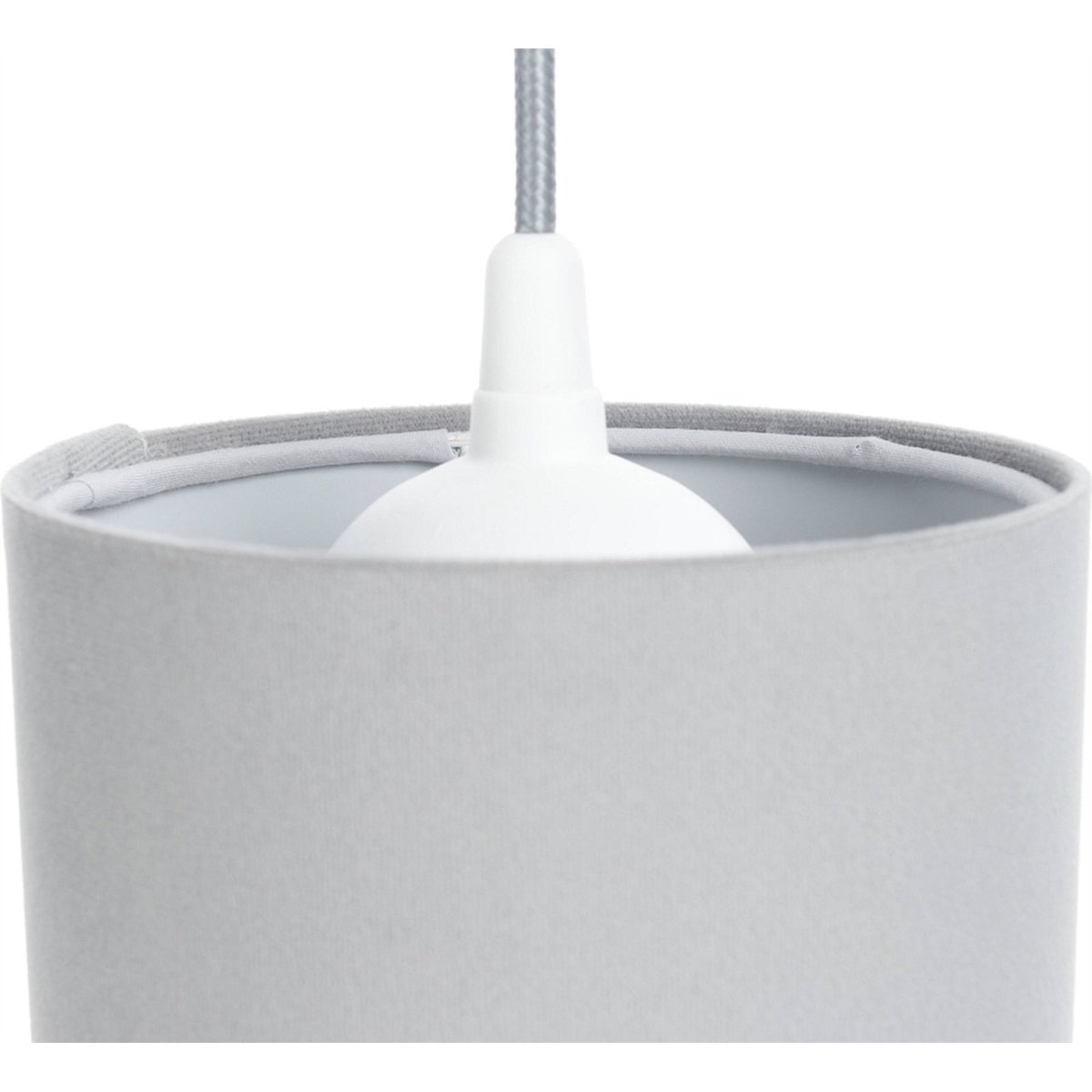 Suspension ronde en fibre naturelle Jasmin bebe gris chanvre avec bas beige crème, BPS KONCEPT