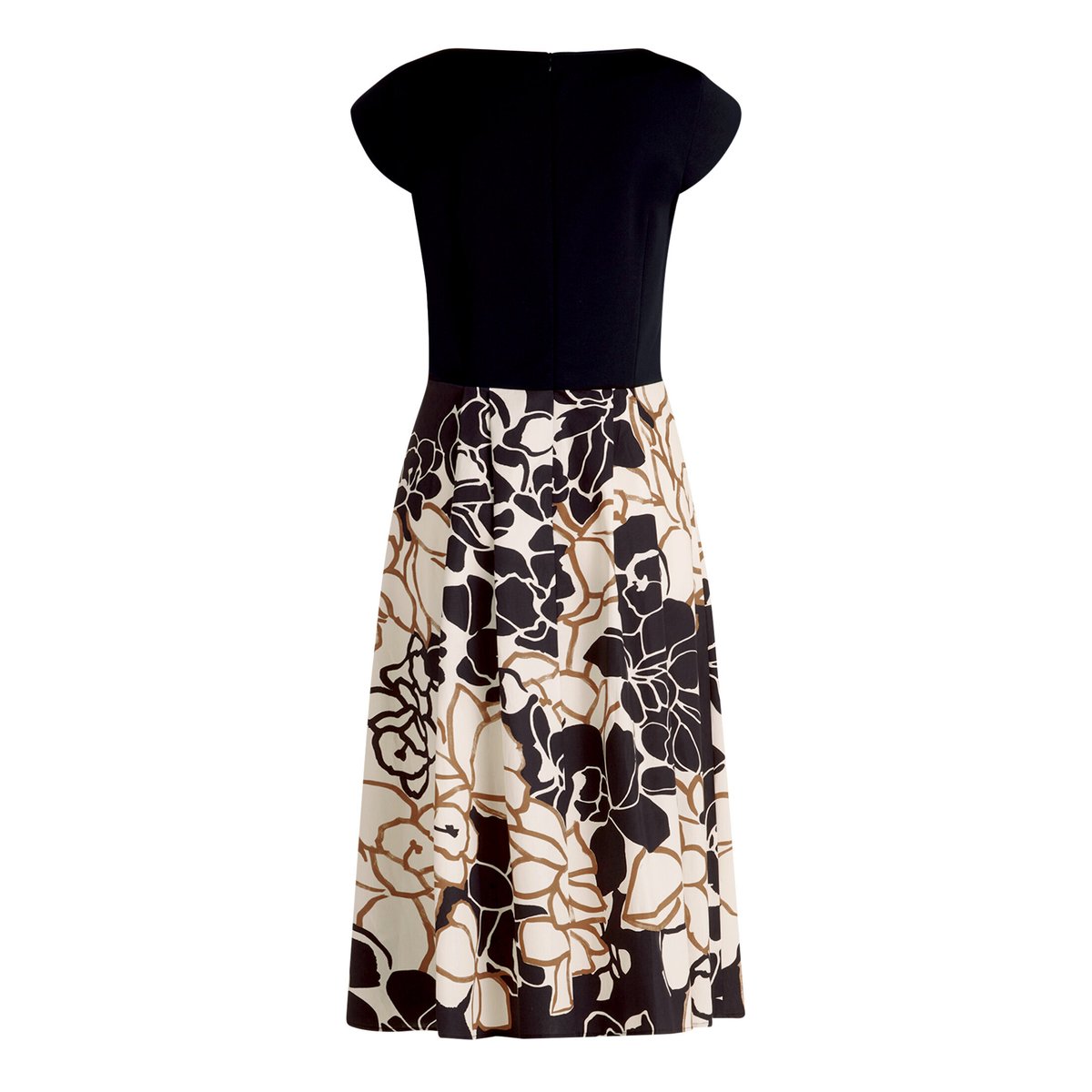 Robe droite à jupe évasée beige/noir, BETTY BARCLAY