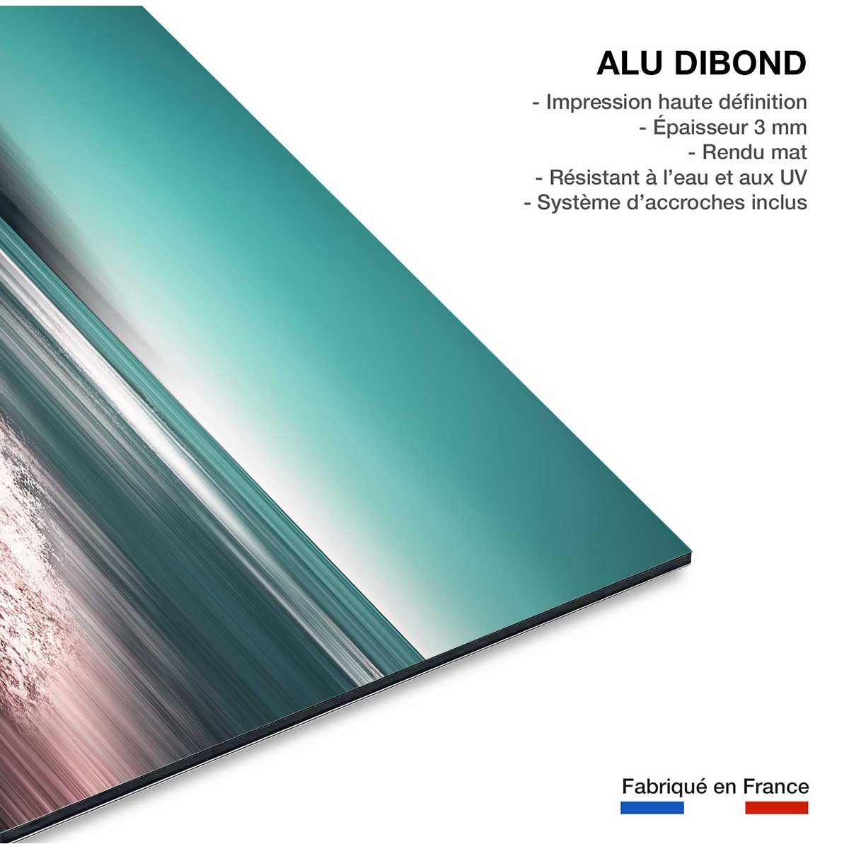 Tableau balade au bord de l'eau tableau alu dibond, HEXOA
