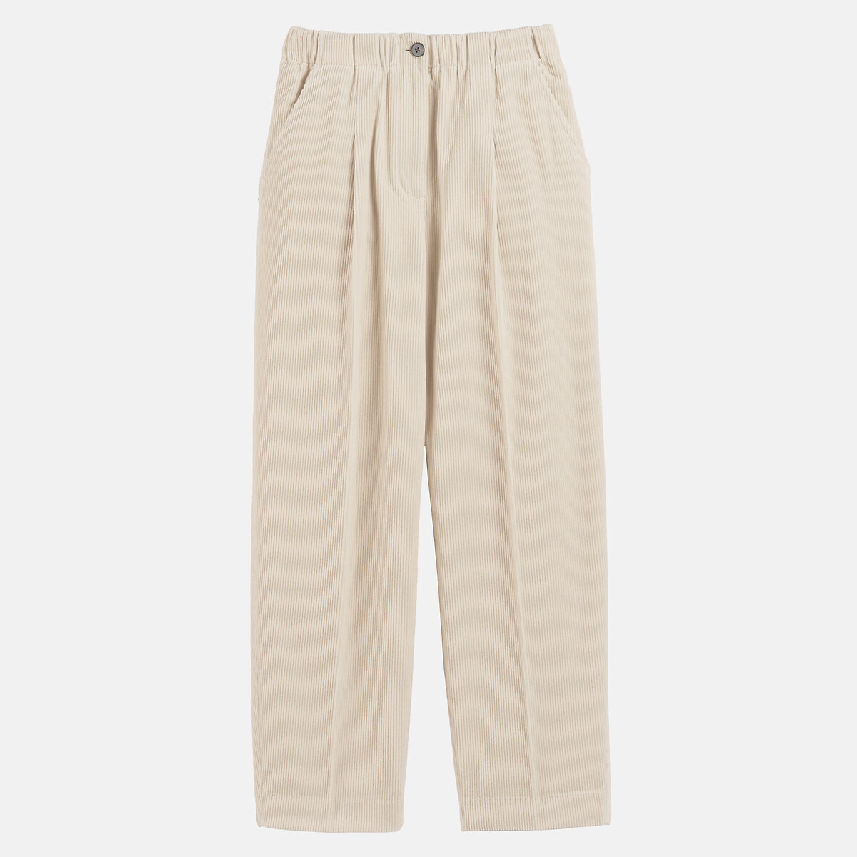 Pantalones de corte carrot de terciopelo marfil, LA REDOUTE COLLECTIONS