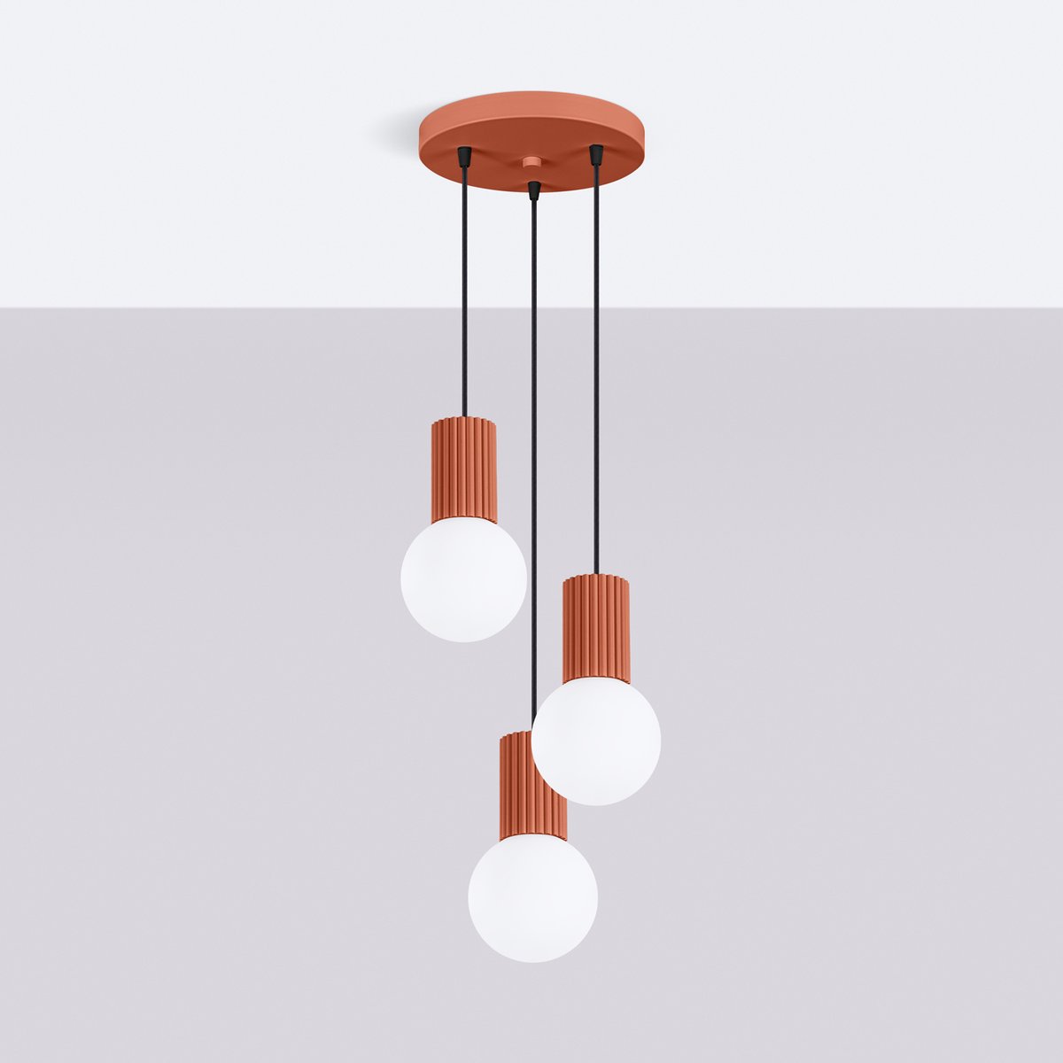 Suspension Aluminium Ocre Rouge G9 3 Halo rouge, EDEN