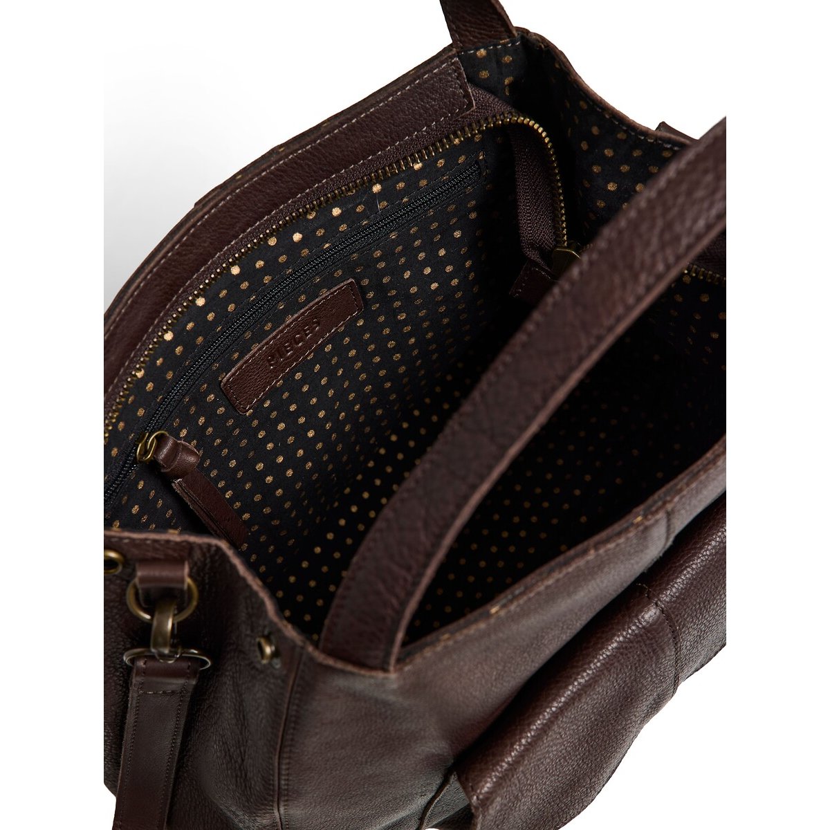 Grand sac à main en cuir, cross body, Automn marron foncé, PIECES