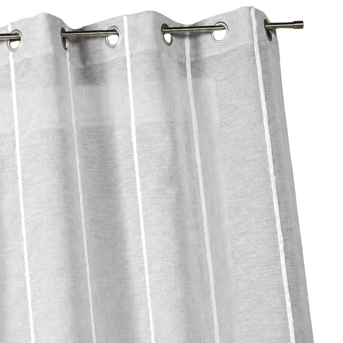 Voilage à fines rayures verticales gris clair, HOME MAISON