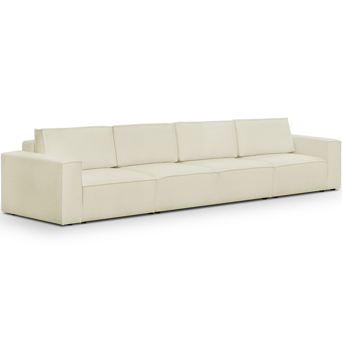 Canapé convertible 7 places en tissu bouclé - HARPER MOD ecru, HOMIFAB