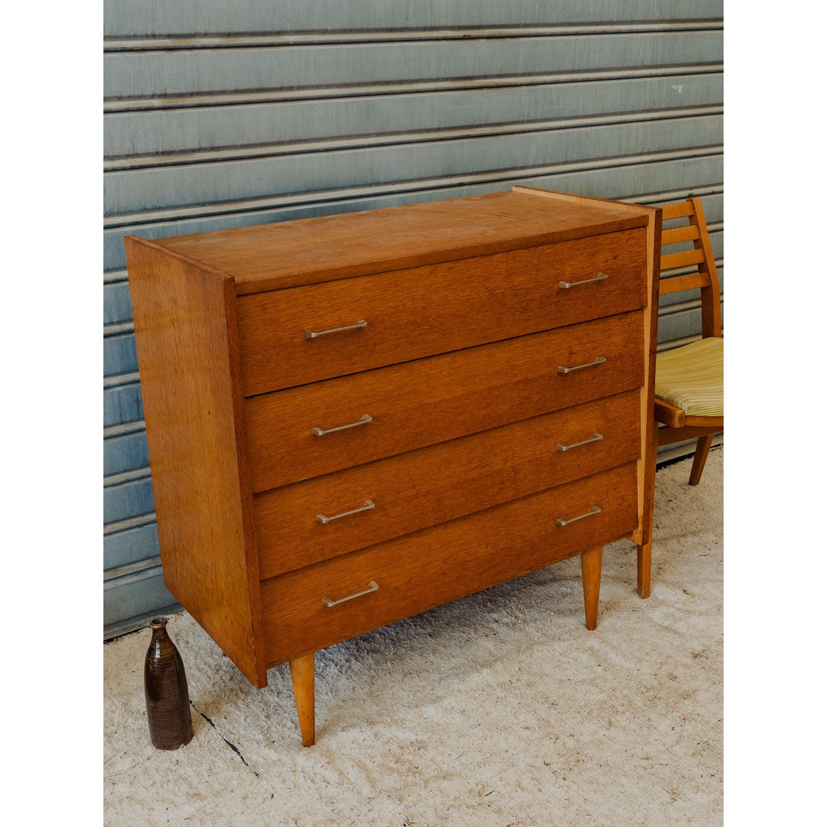 Commode en bois Olga N°1127 - Bon état bois foncé, DEBONGOUT