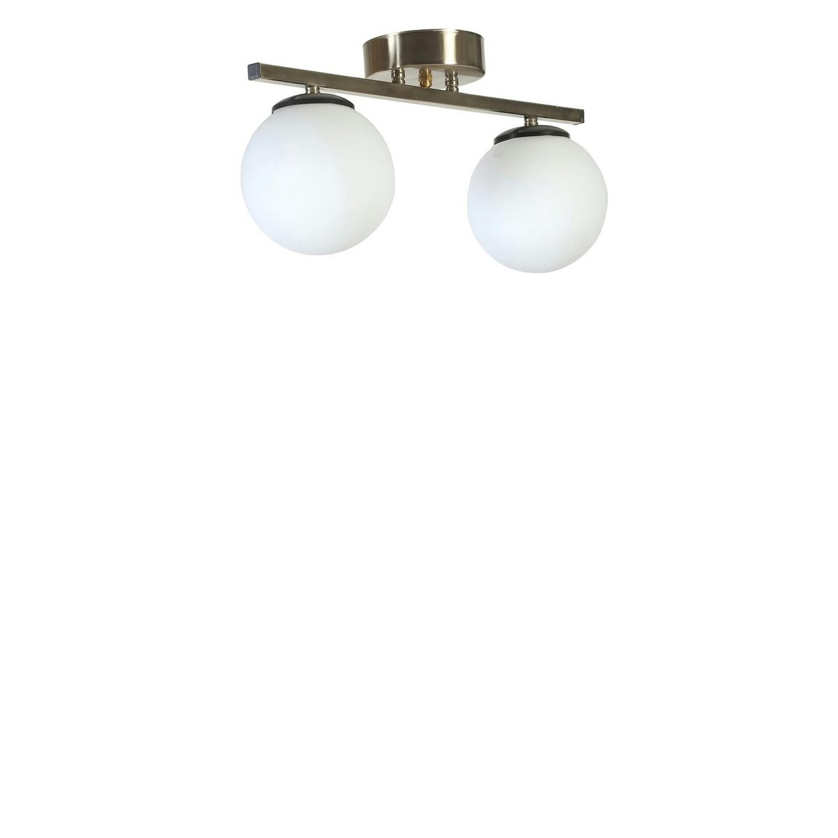 Plafonnier 2 globes en verre SIERRE blanc, PIER IMPORT