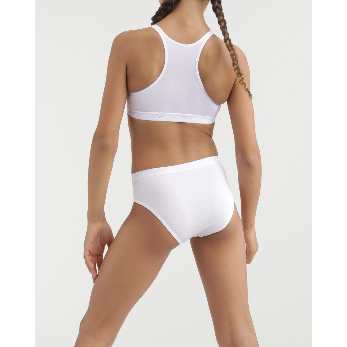 Lot de 3 Culottes Coton fille Les Pockets Ecodim blanc, DIM