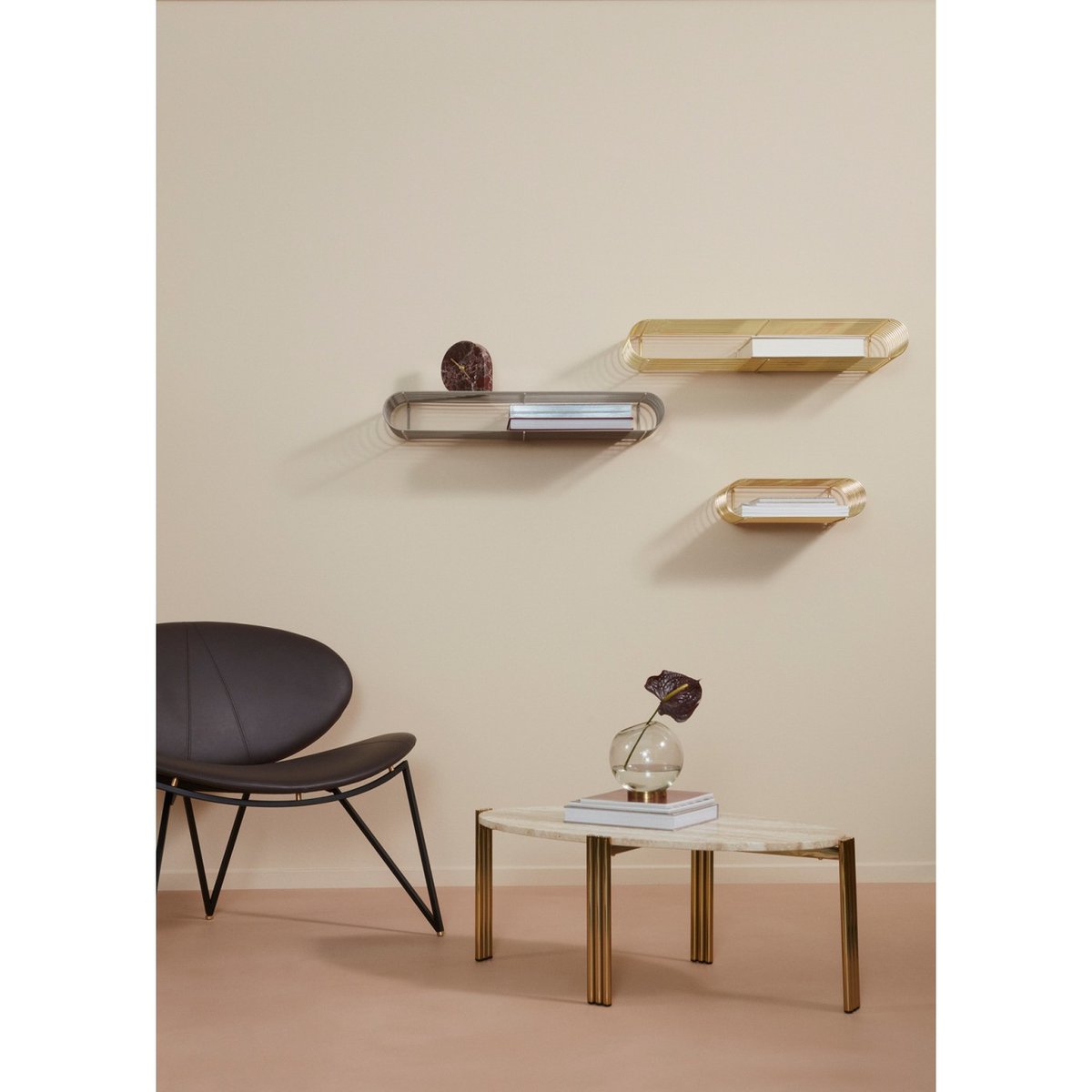 Etagère Curva 80 x 25 cm or, AYTM