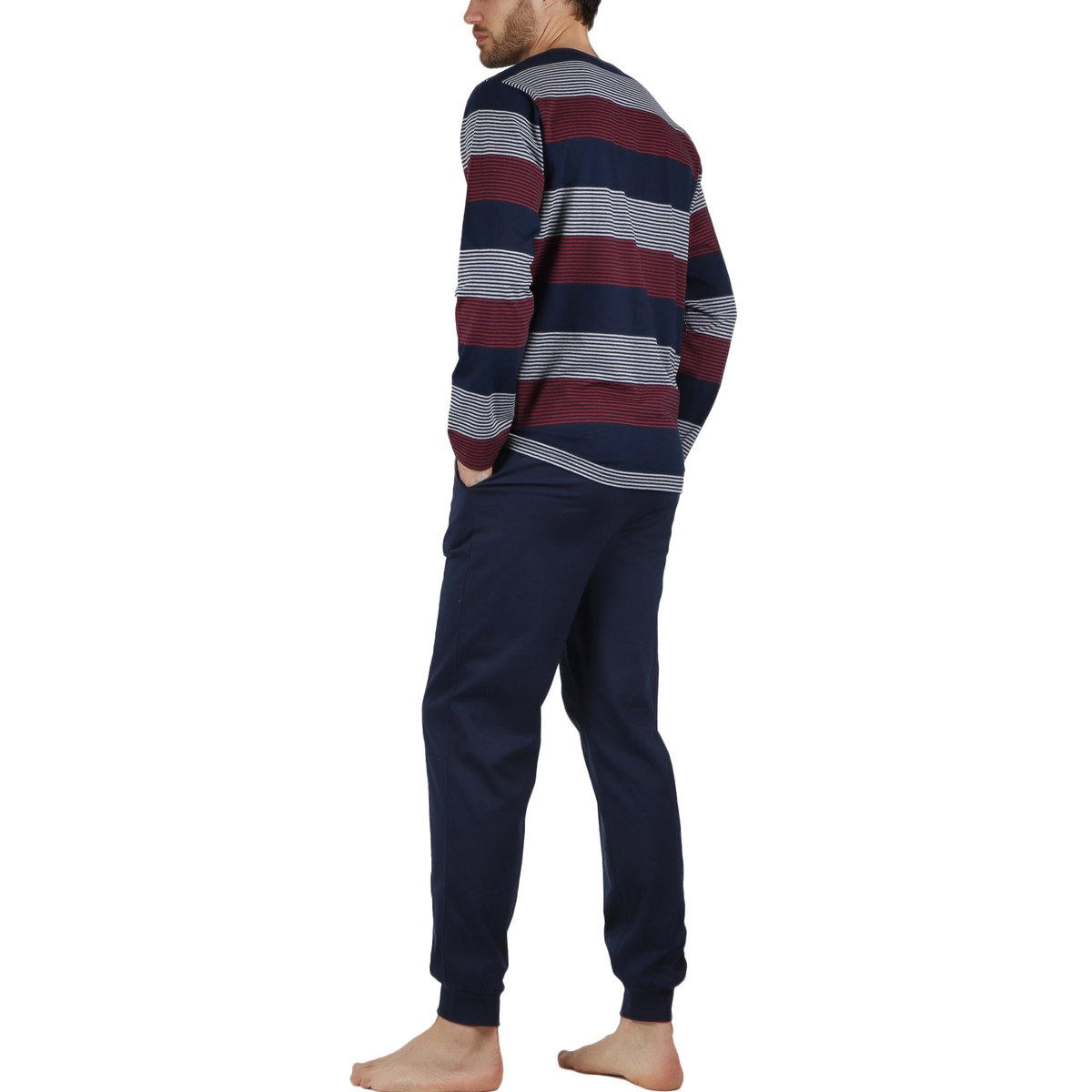 Pyjama pantalon et haut Rayas Stamp Antonio Miro bleu marine, ADMAS