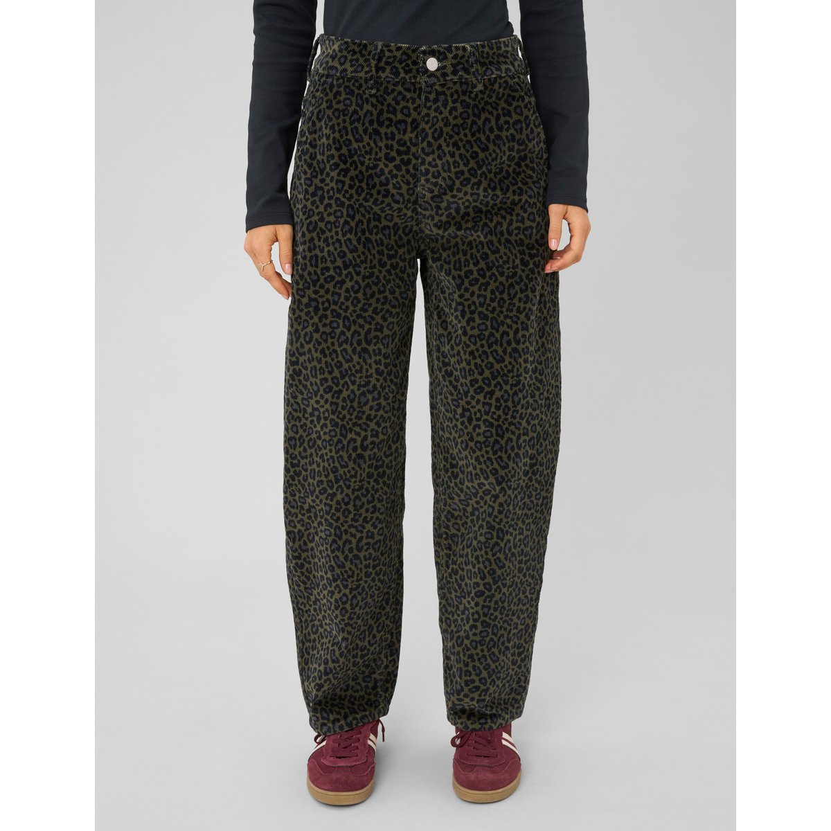 Pantalon imprimé coupe ballon vert kaki, BZB