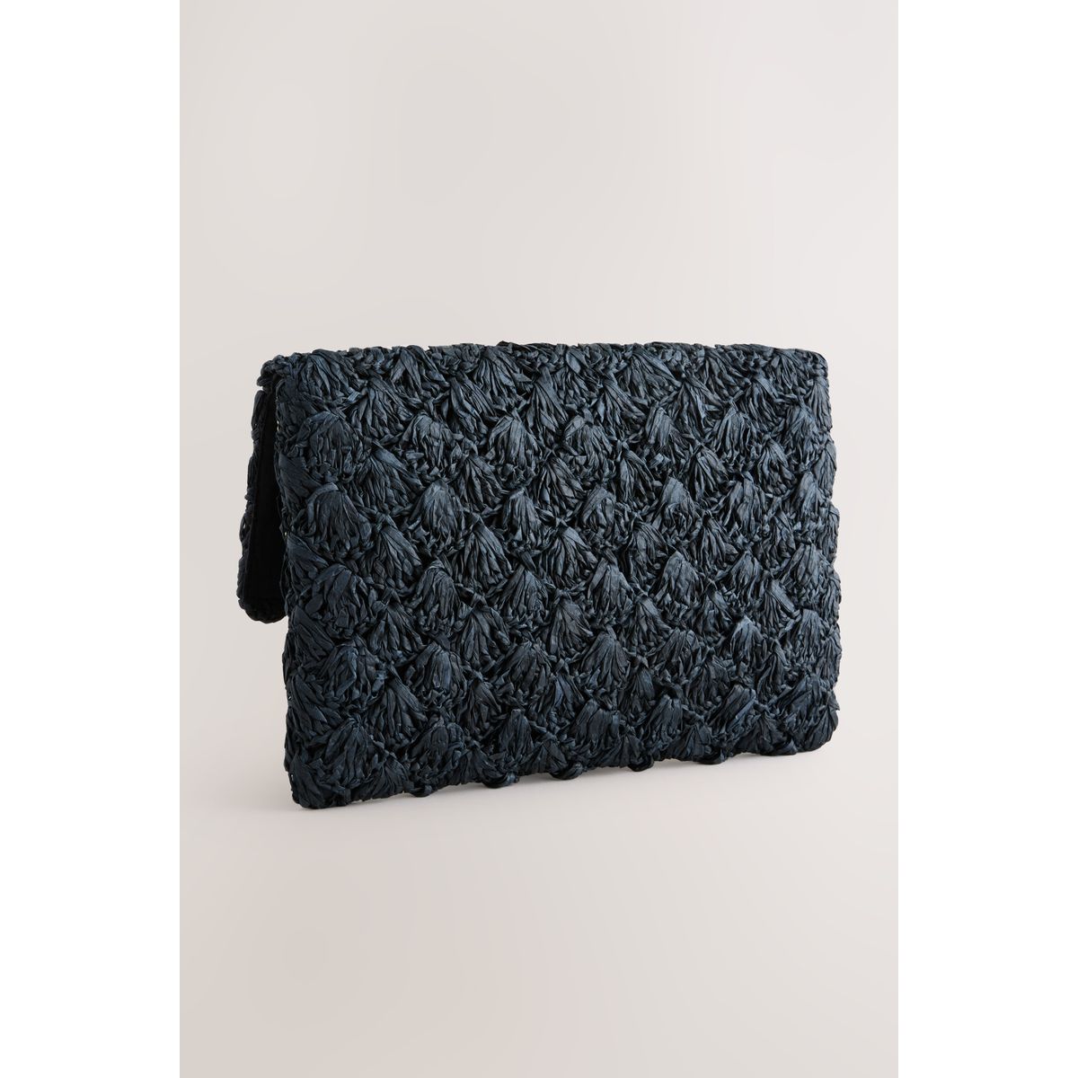 Pochette aspect paille noir, NEXT