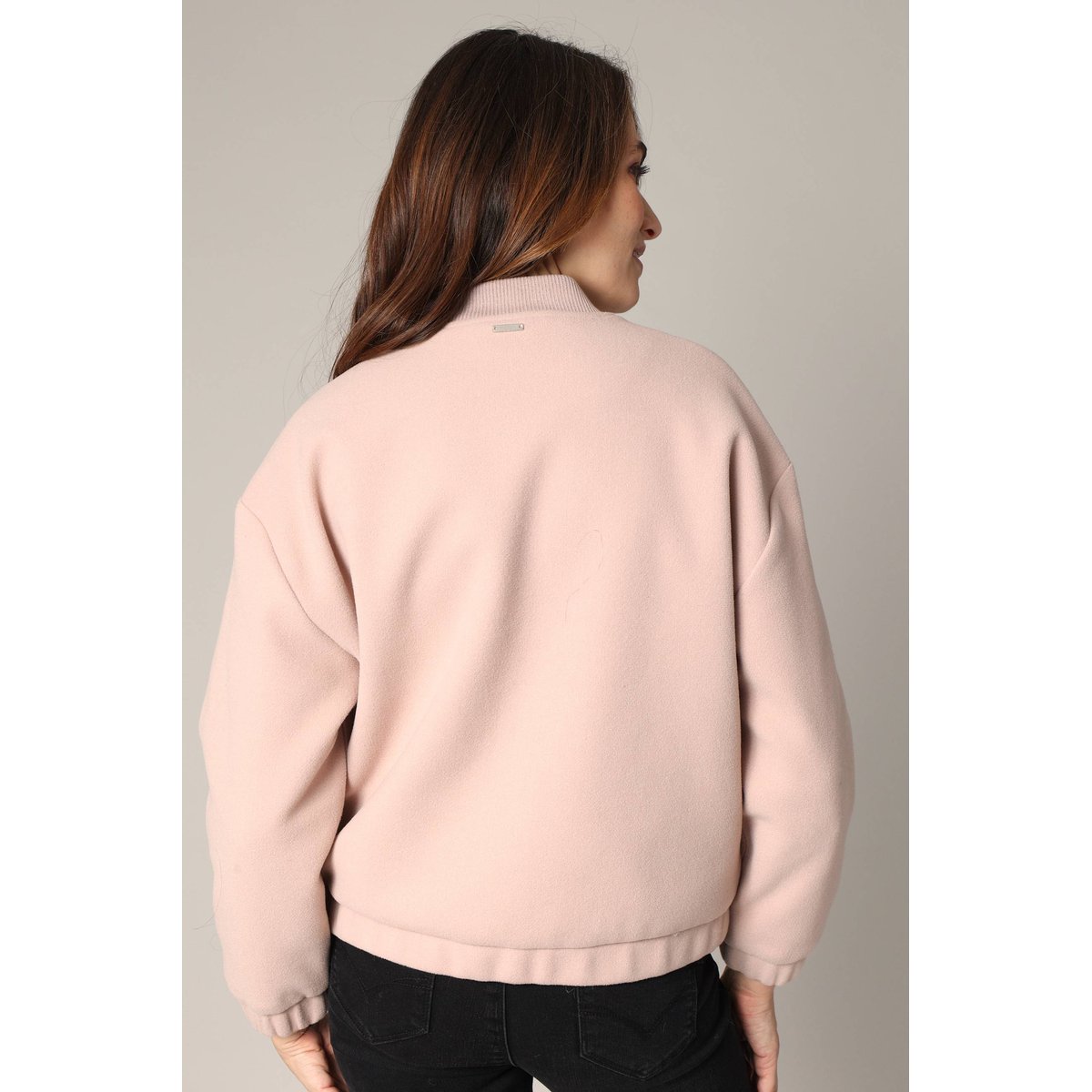 Veste style bomber en tissu doux BERDYA rose clair, DEELUXE