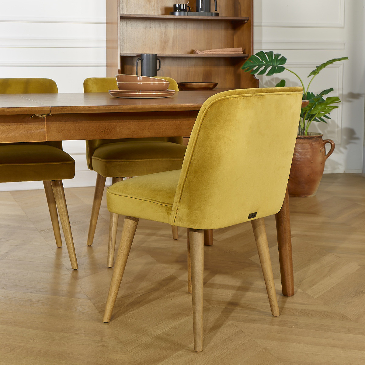 Table à manger rectangulaire style scandinave, 8/10 convives BEN marron, ROBIN DES BOIS