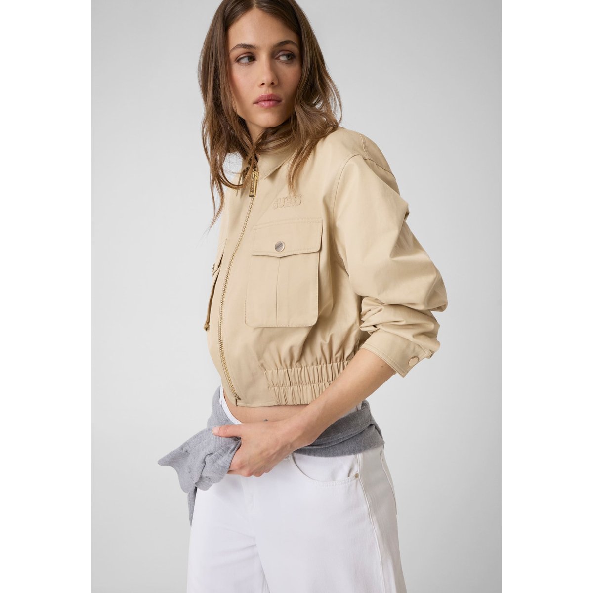 Veste Utility Courte beige, GUESS