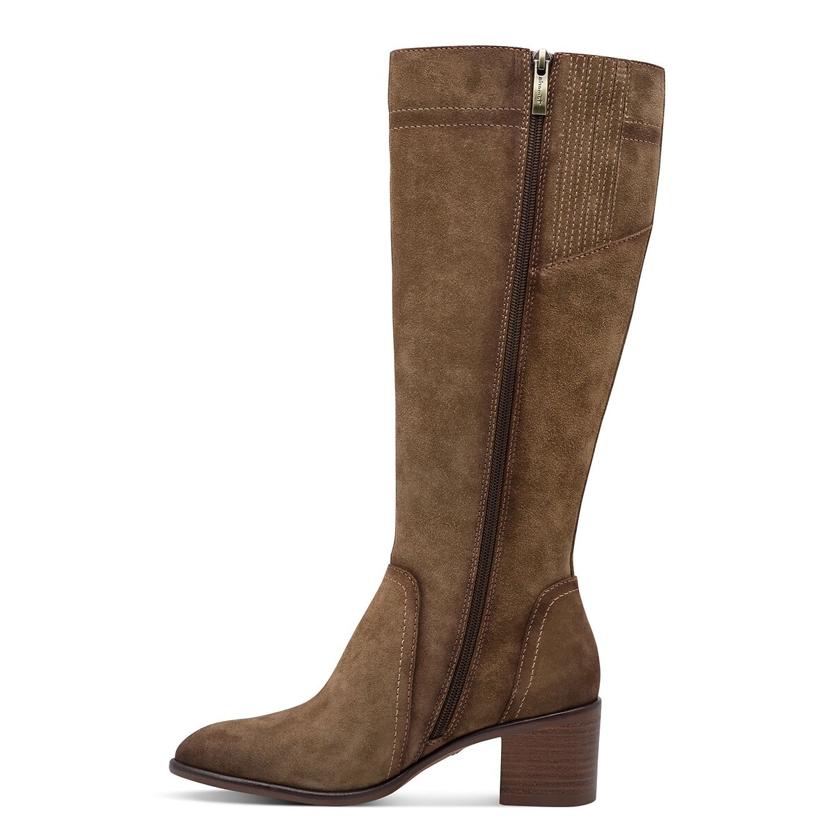 Bottes à talons, en cuir suède camel, TAMARIS