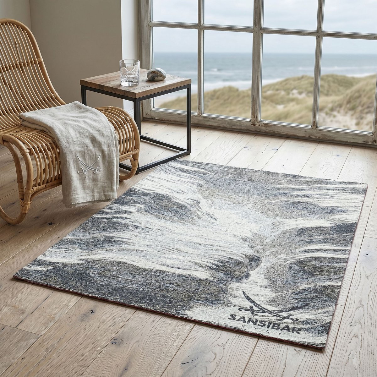 Tapis salon moderne - KEITUM gris, THEKO