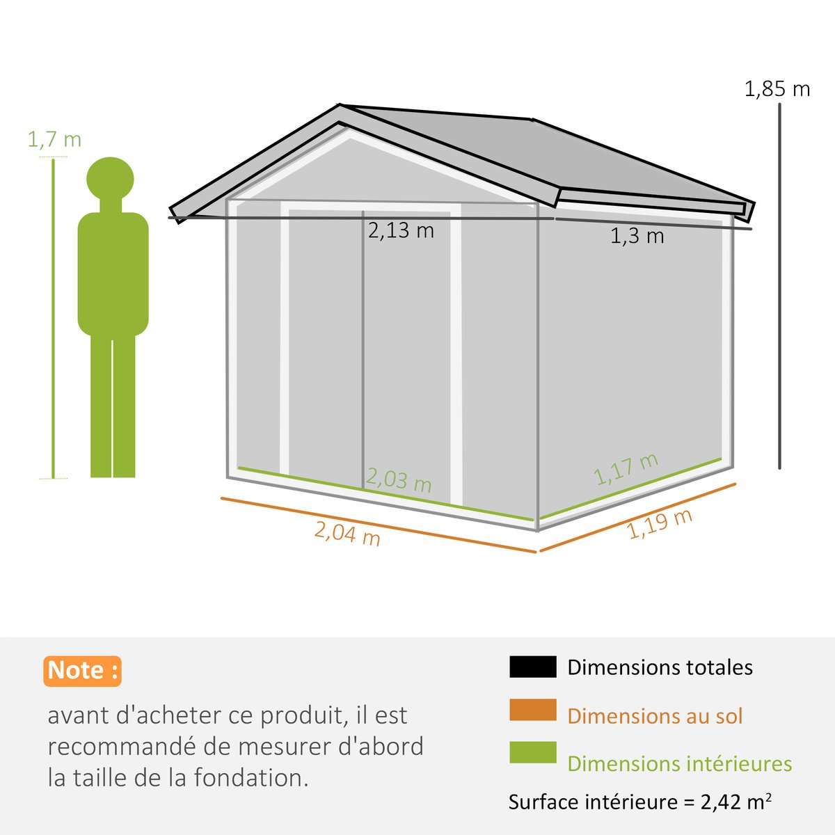 Abri de jardin Acier Marron marron, OUTSUNNY
