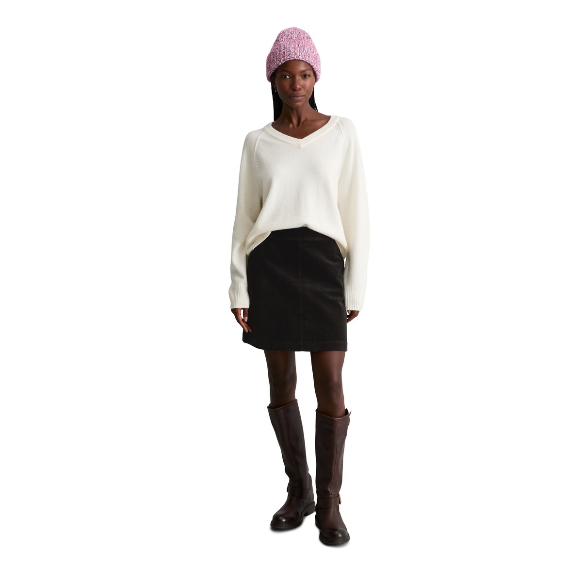 Cordrock A-Shape en coton stretch noir, MARC O’POLO DENIM