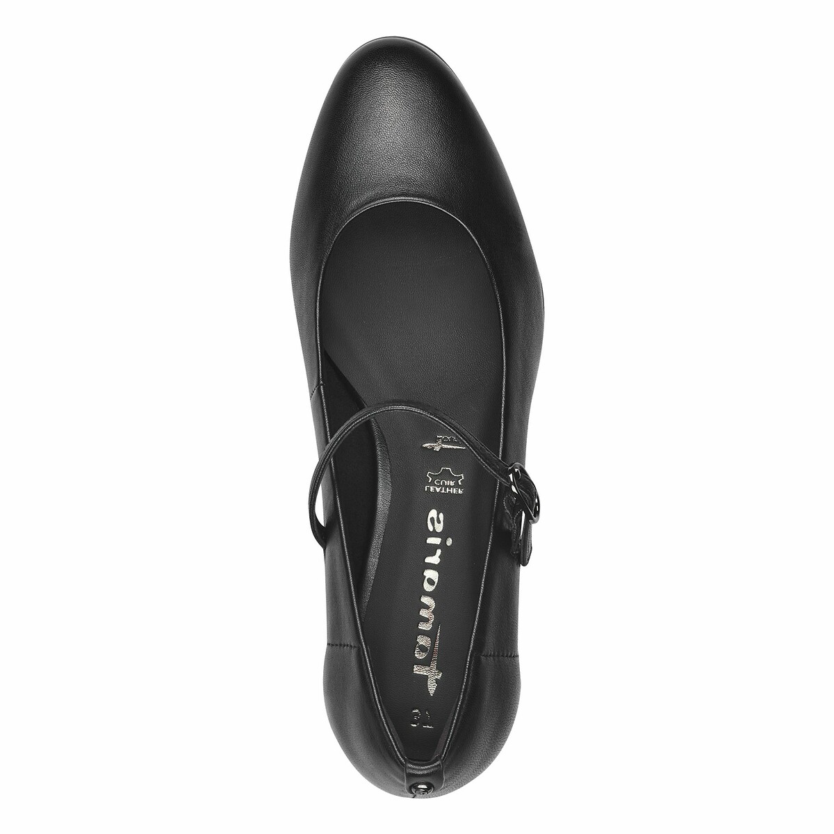 Leather Heeled Mary Janes black, TAMARIS
