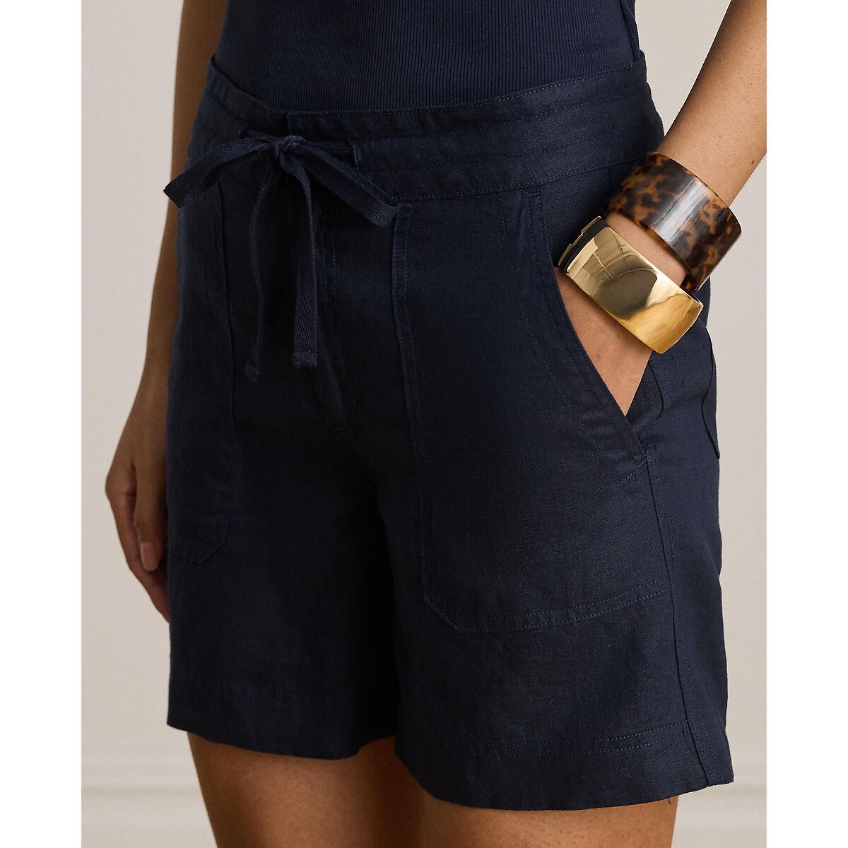 Short large en lin marine, LAUREN RALPH LAUREN