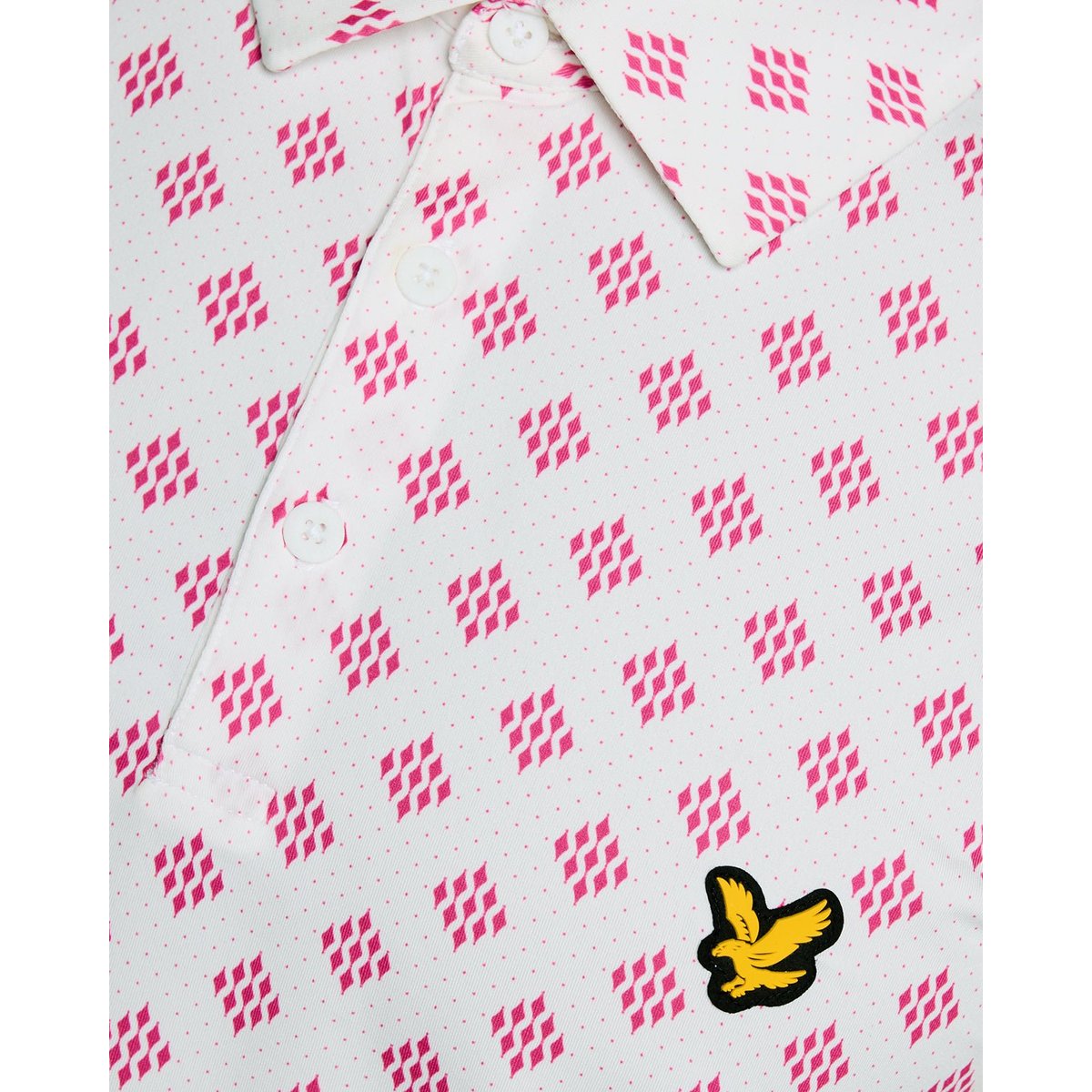 Polo à losanges imprimé blanc, LYLE & SCOTT