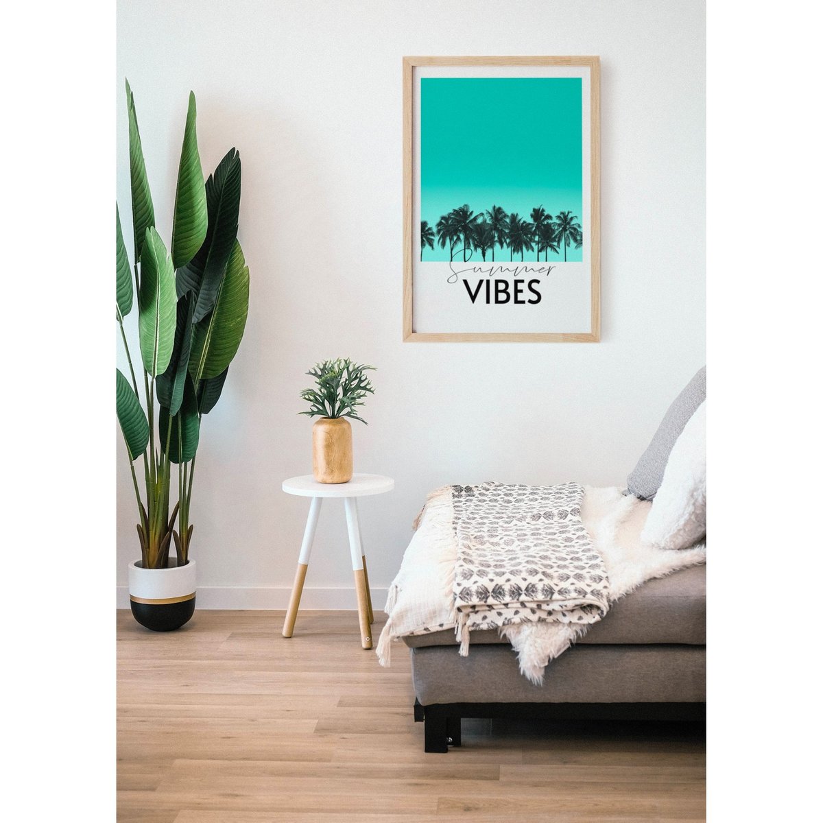 Affiche Summer Vibes 2 blanc, L'AFFICHERIE