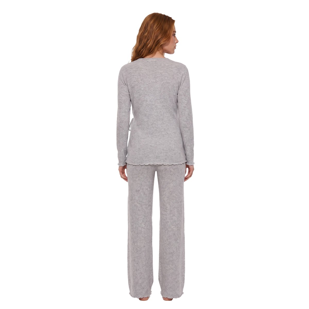 Pyjama grossesse et allaitement 3 pièces gris chiné, VERTBAUDET