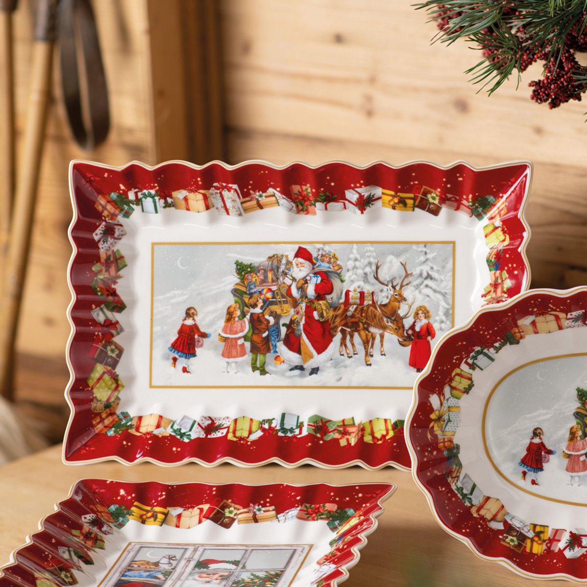 Plat À Gâteau Rct., Père Noël Et Enfants TOY'S FANTASY multicolore, VILLEROY & BOCH