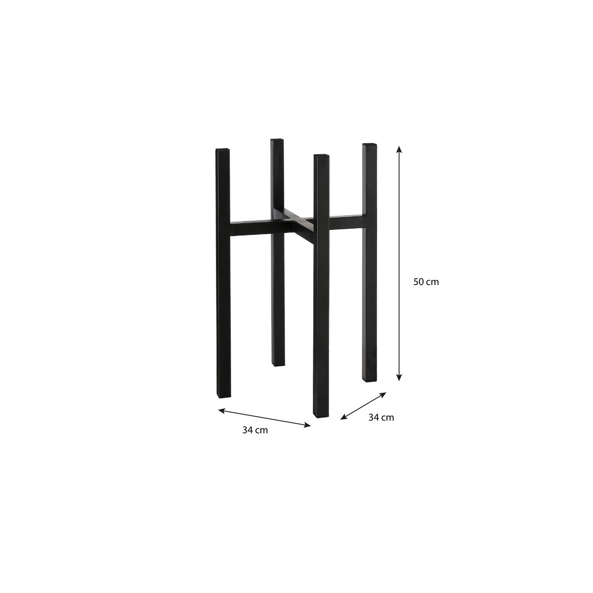 Support pour plantes H50 cm ASCOT XL noir, MICA DECORATIONS